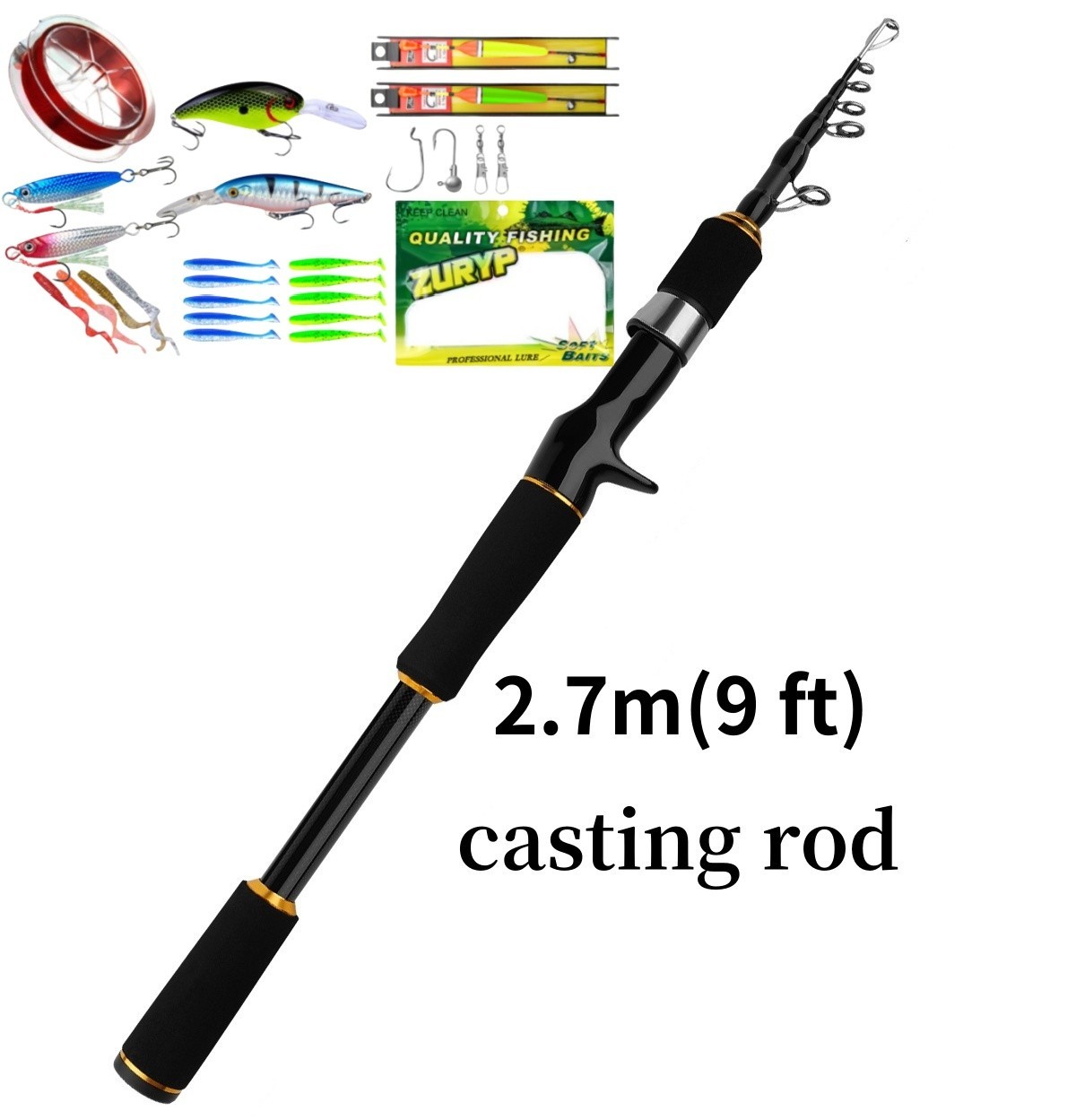 Telescopic Portable Fishing Rod 7ft 8ft 9ft Travel Pole Rock Fishing Rod Carp