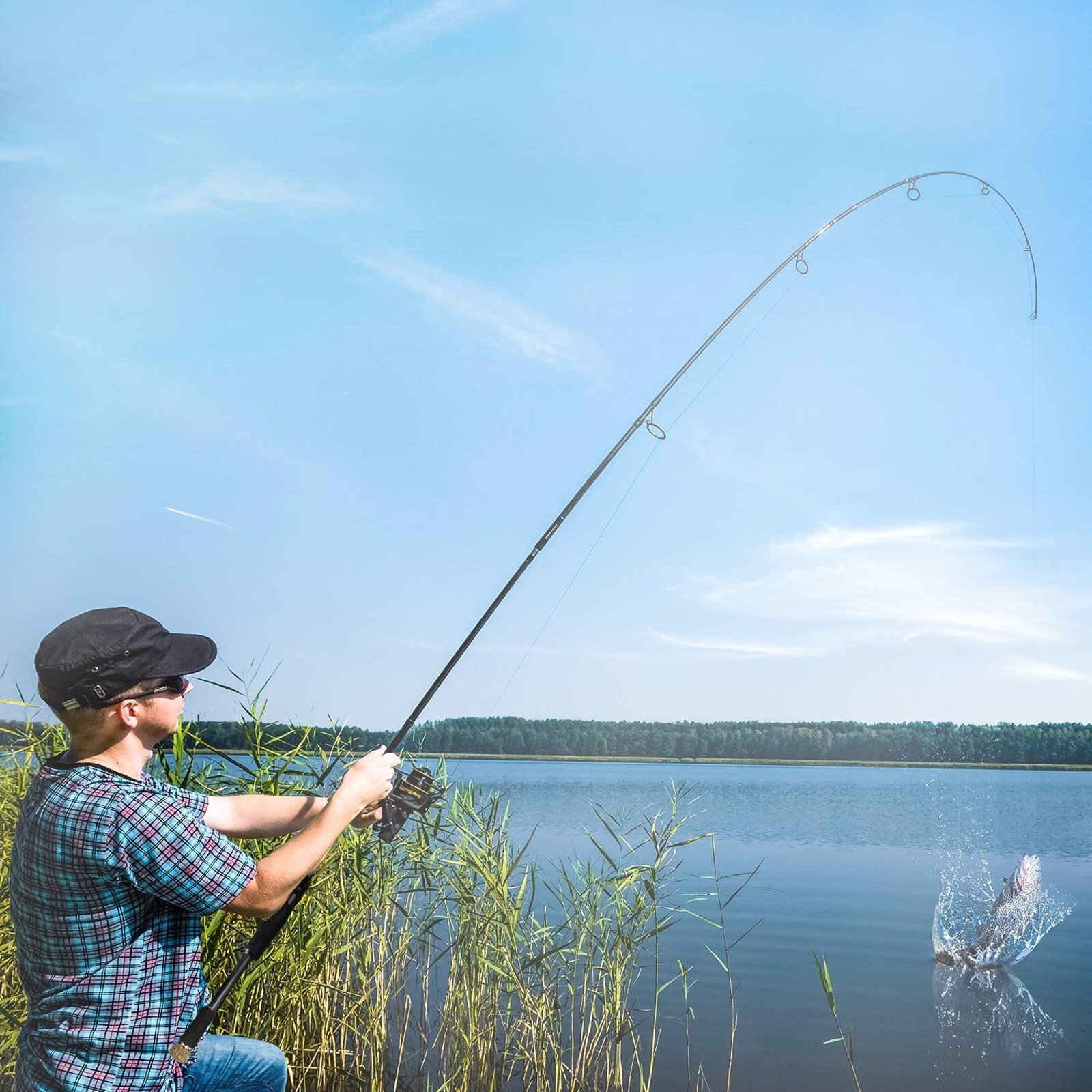Spinning Fishing Rod Fuji Reel Seat Carbon Fiber Pole Sensitive Action 6.6
