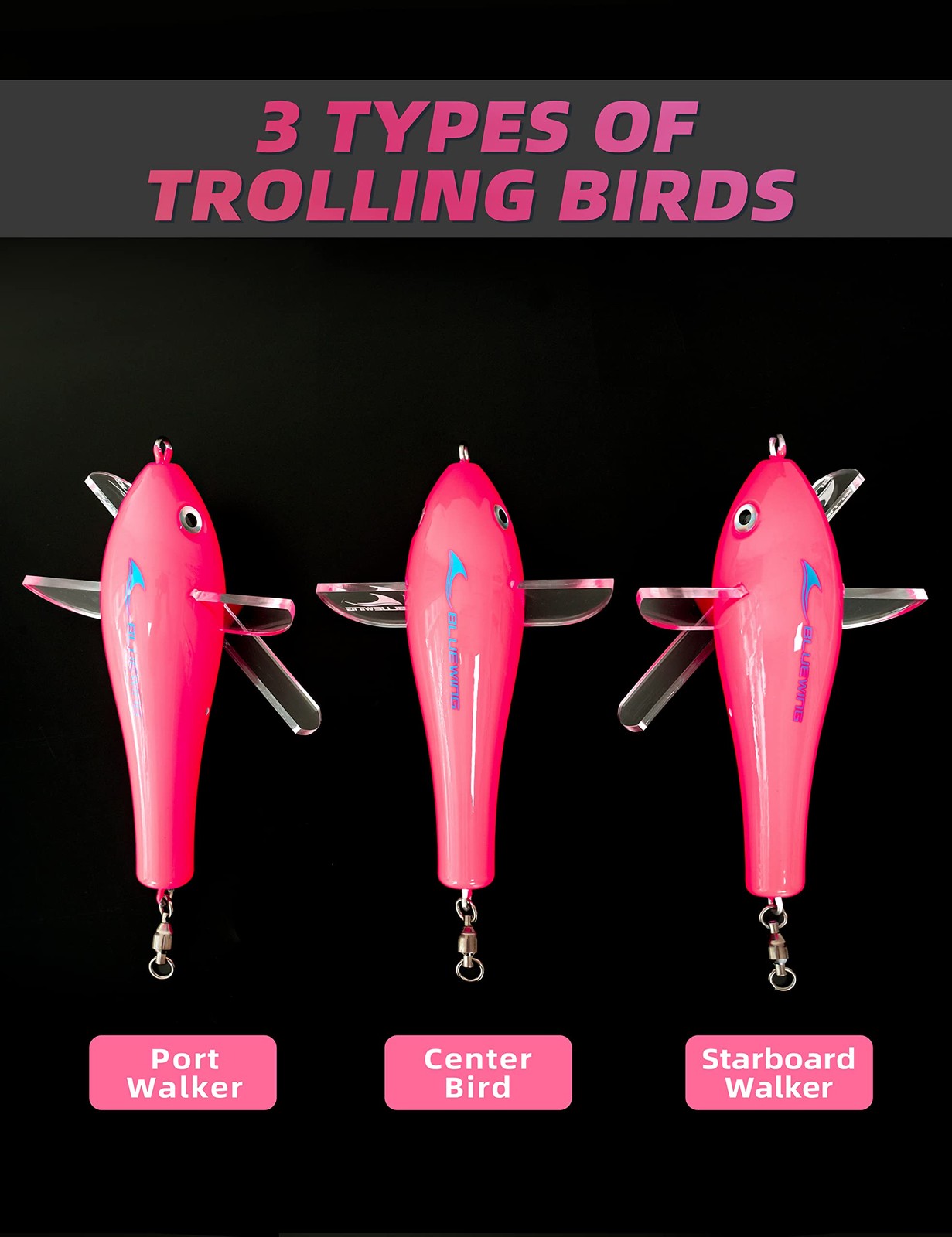 BLUEWING 36″ Upgraded Fishing Spreader Bar Splasher Offshore Trolling Spreade…