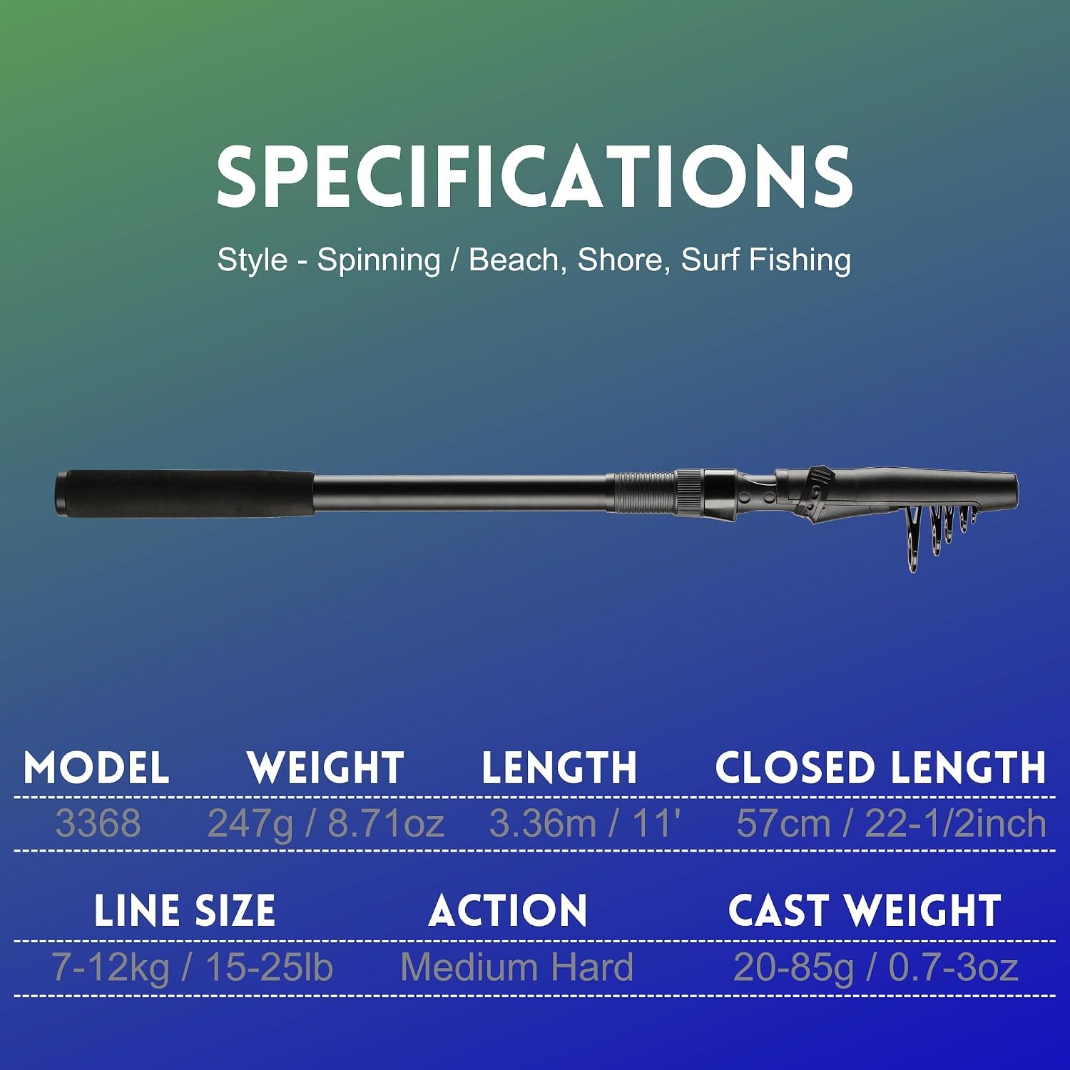 Fishing Rod – Portable Collapsible Design for Travel and Adventure – Versatile