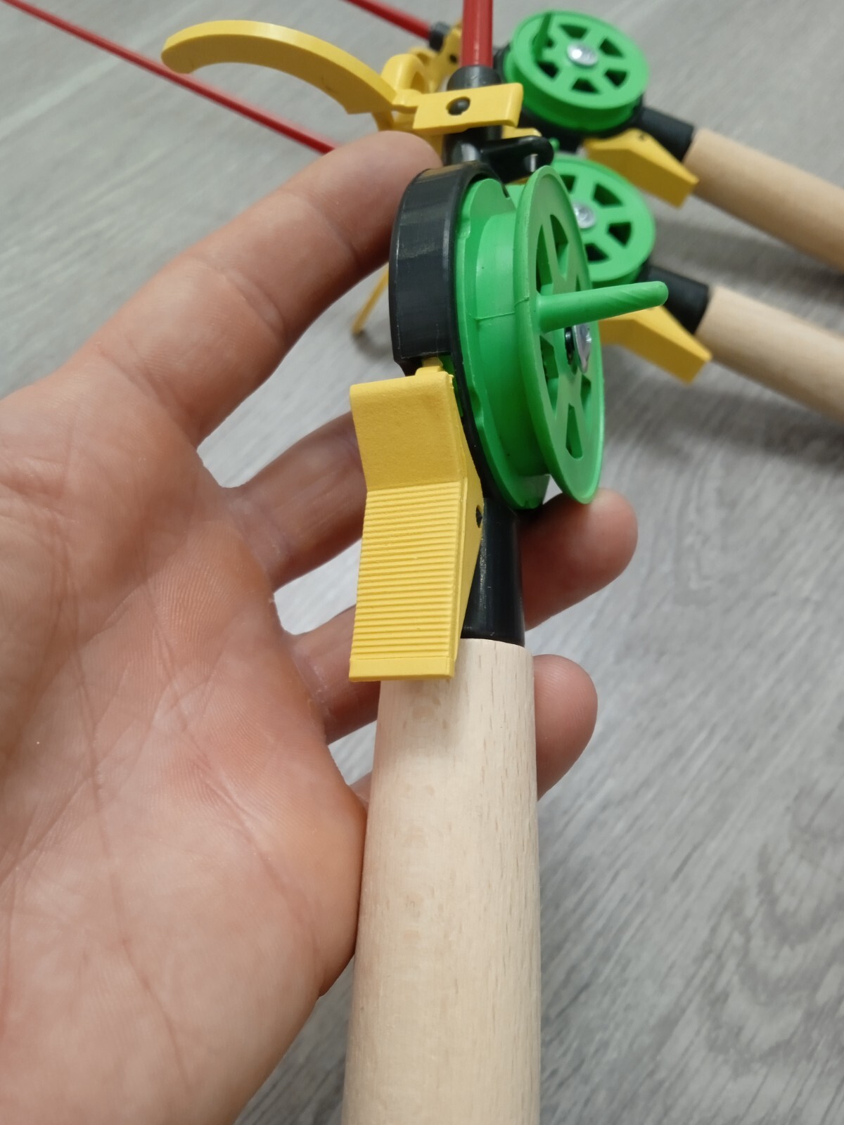 3 pcs Ice winter fishing rod ice vertical jig mormyshka wooden holder