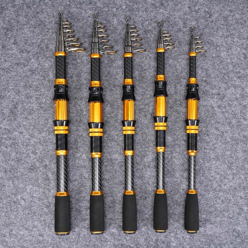 Black Gold Carbon Fiber Spinnings Fishing Rod Short Section with EVA Grip