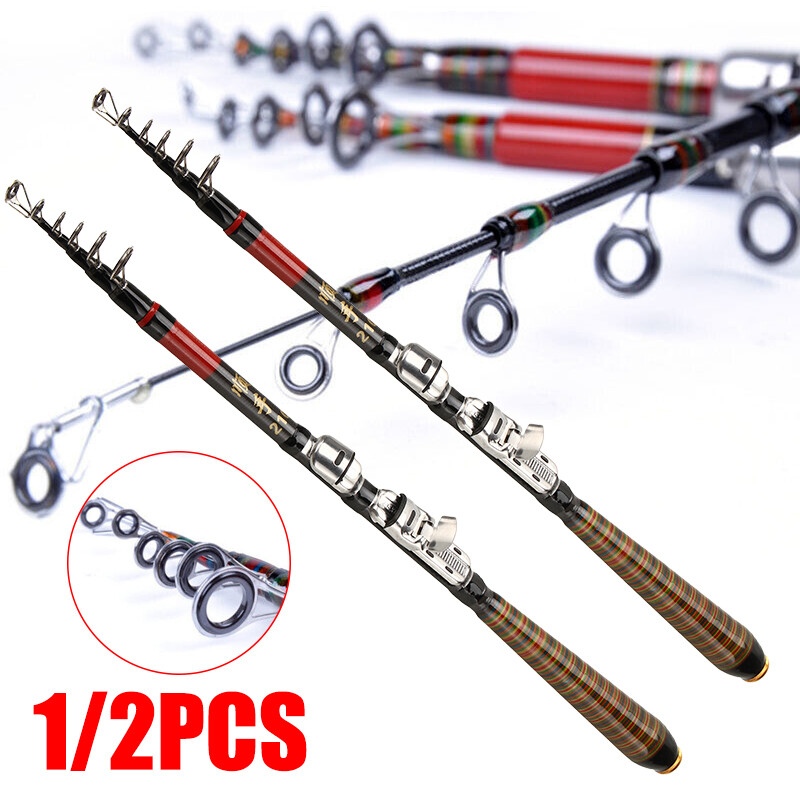 Carbon Fiber Telescopic Fishing Rod Travel Rod for Fishing Beginner and Angler