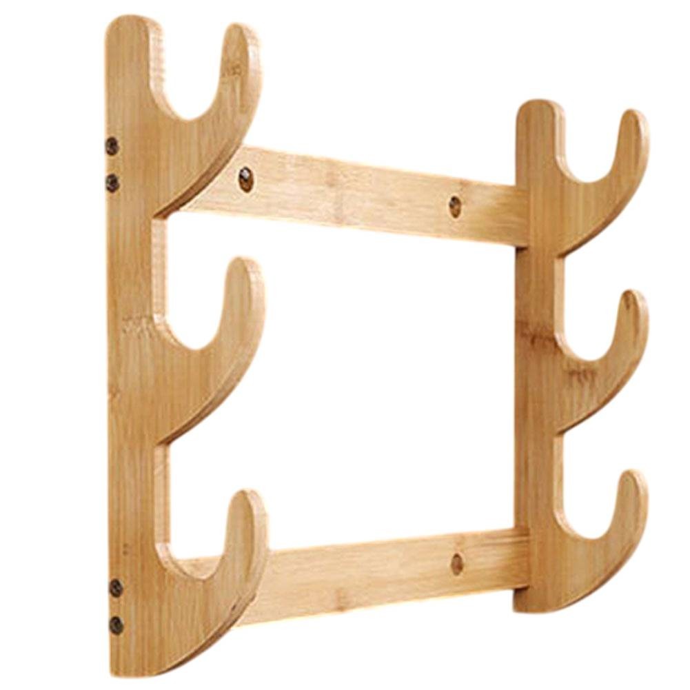 Wooden Wall Mounted Fishing Rod Rack Horizontal Holder for Fishing Gear