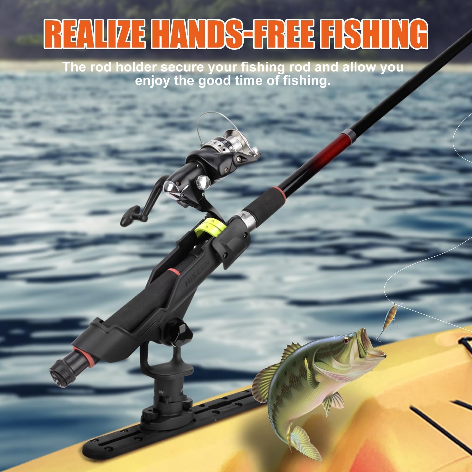 Kayak Fishing Rod Holder, Fishing Boat Rod Holder for Track Mount / Deck Moun…