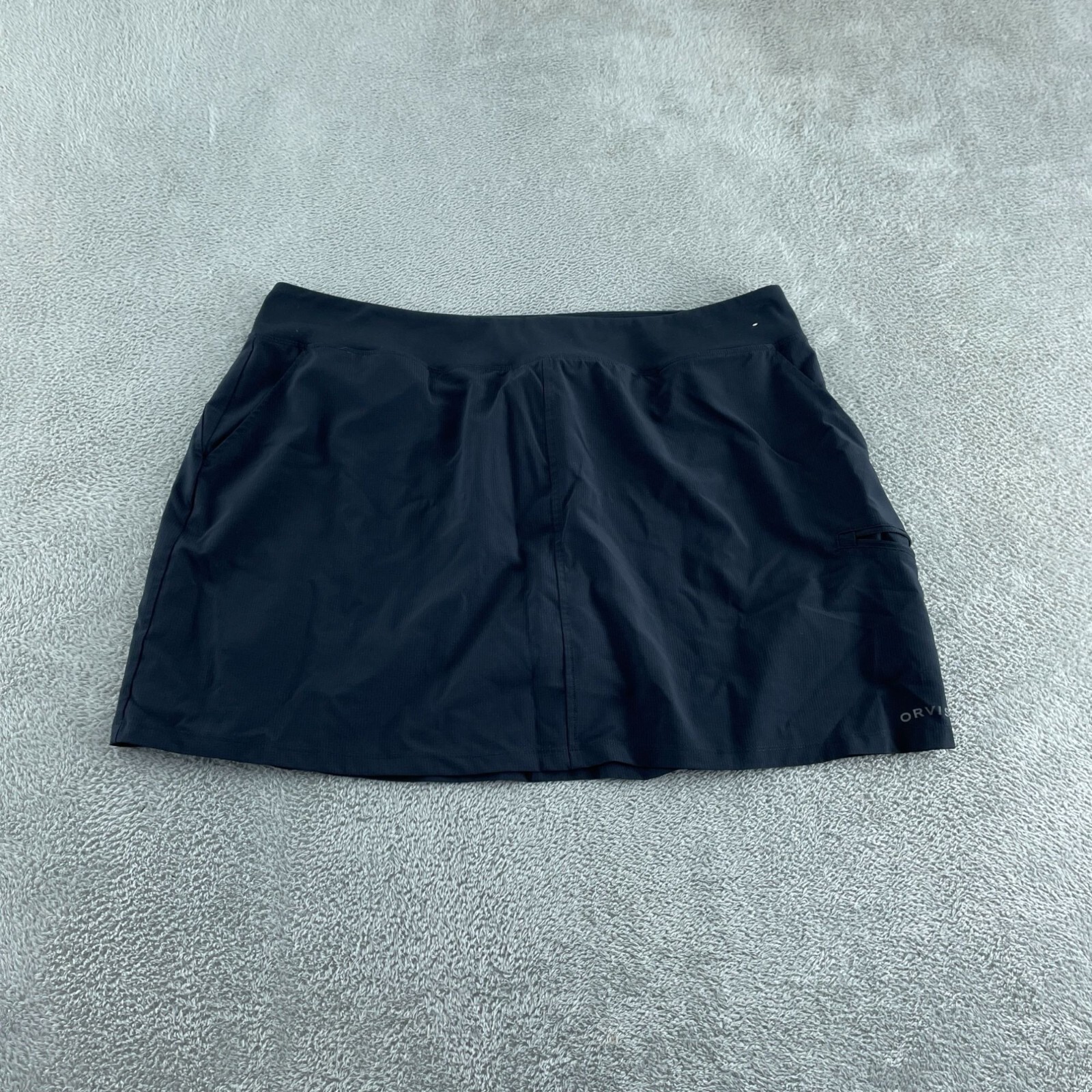 Orvis Womens Black Skort XXL With Built-In Shorts Activewear Polyester 1557