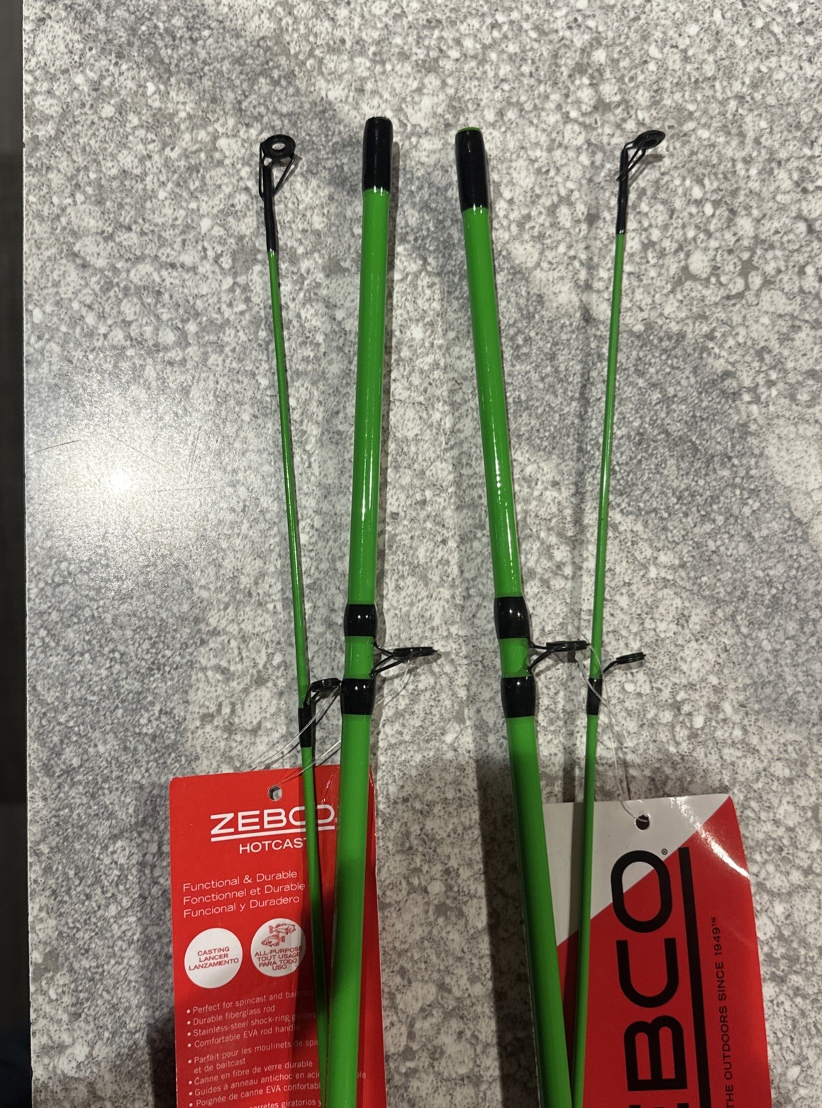 2 Rods Zebco Hot Cast Casting 4’6” Medium Light 2-piece Rods