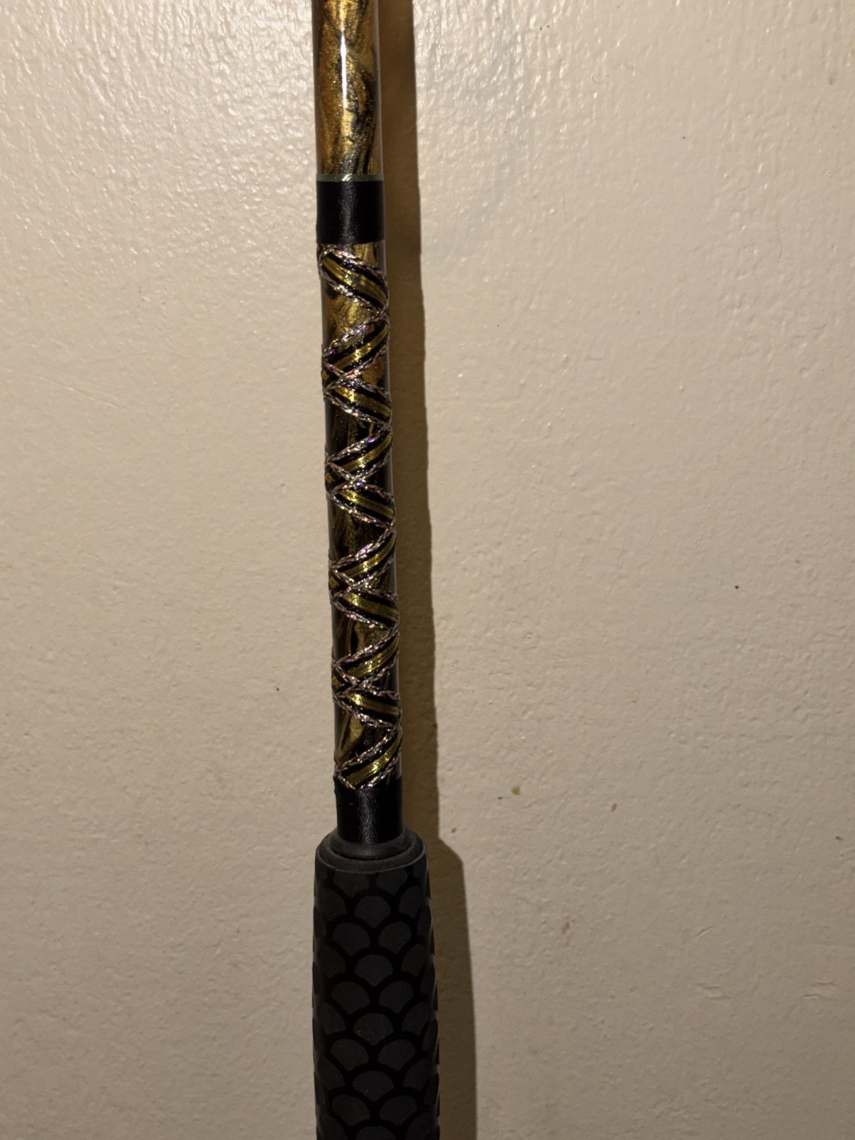 CUSTOM CONVENTIONAL ROD 7′ BLACK/GOLD SILVER MARBLE 15-30 LB TURBO NEW