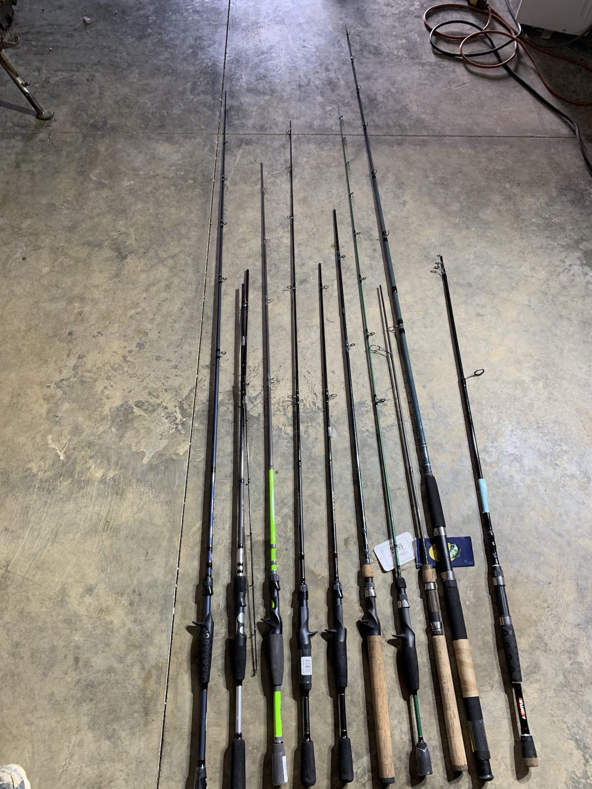 LOT OF 10 BASS PRO SHOPS FISHING RODS (BROKEN)