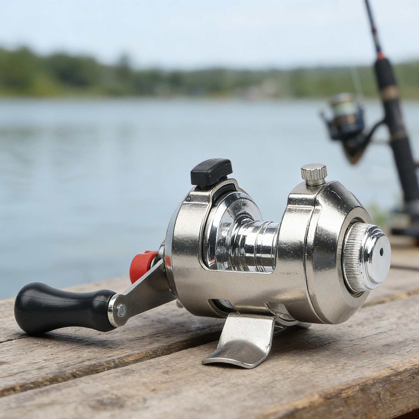 Compact Metal Lure Fishing Reel with Ergonomic Handle for Rock and Boat Fishing
