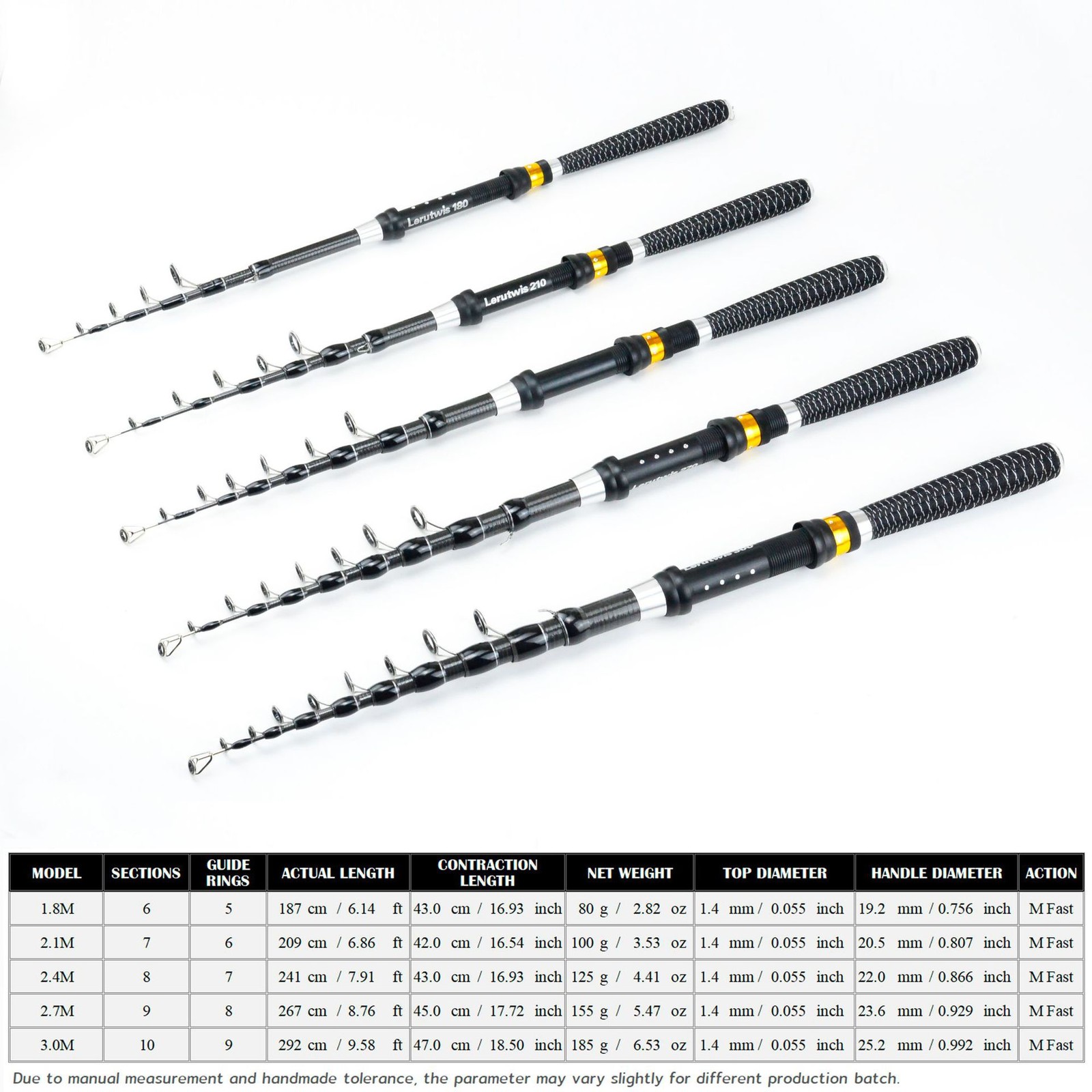 Hard Fishing Rod Carbon Fiber Telescopic Fishing Rod Fishing Pole 1.8M-3.0M