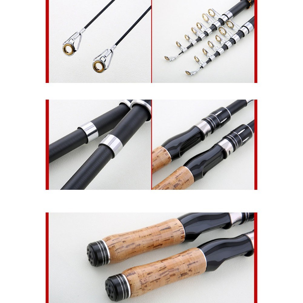 Portable Telescopic Fishing Rod Sea and Freshwater Use 1 8 to for 2 1 Meter Long