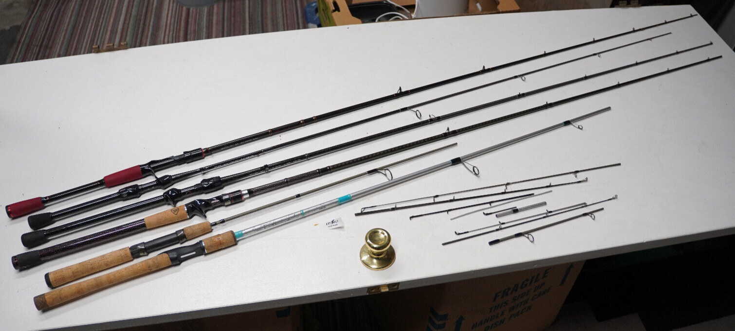 SIX broken Bass fishing bait spinning casting rods Big Sexy Summit Phantom 25013