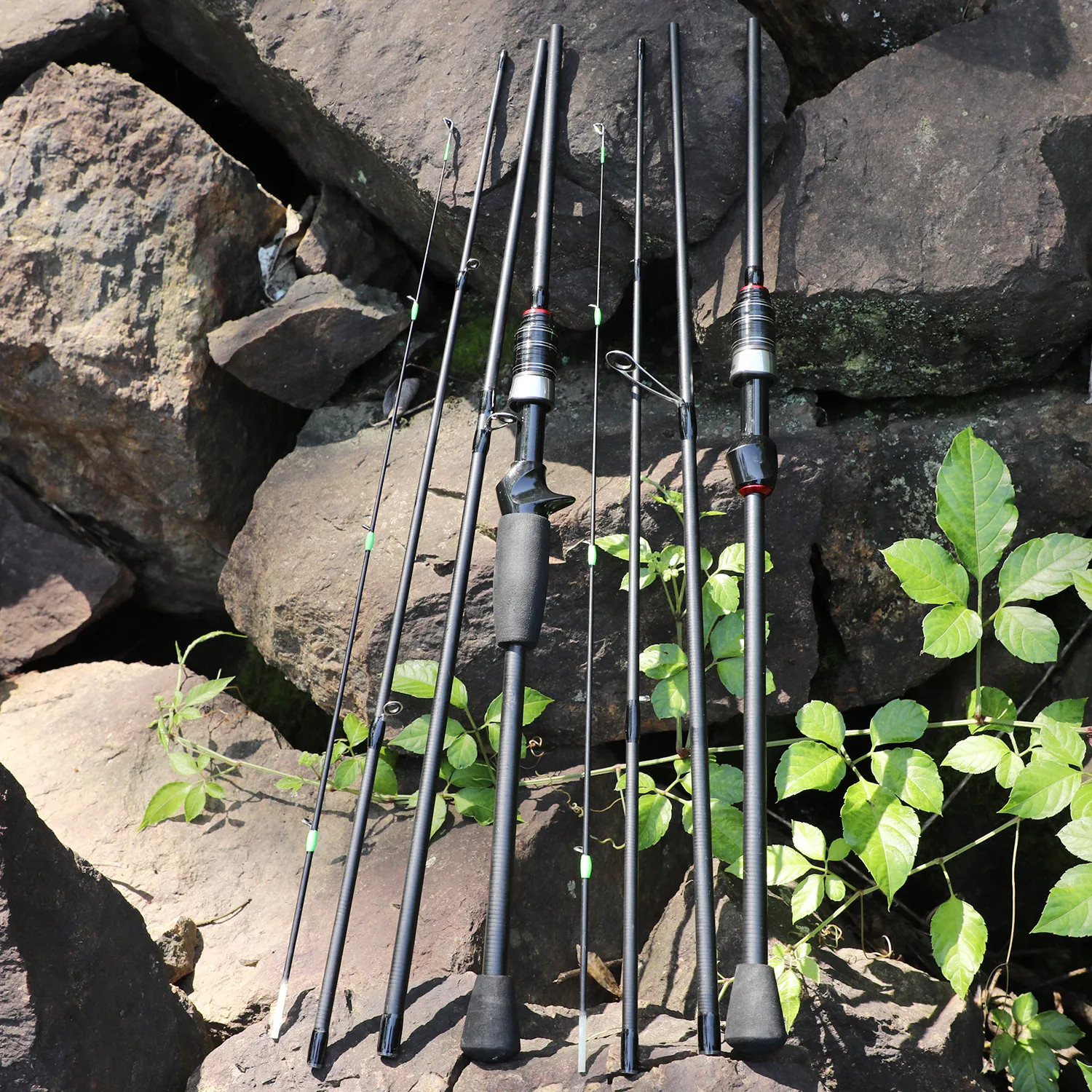 High Carbon Fishing Rod 4 Sections Lightweight anti Entanglement Guide Ring EVA