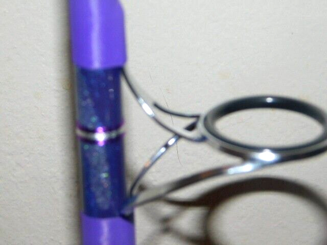 CUSTOM SPINNING ROD 7 FT 20-40 LB PURPLE PEARL MARBLE NEW