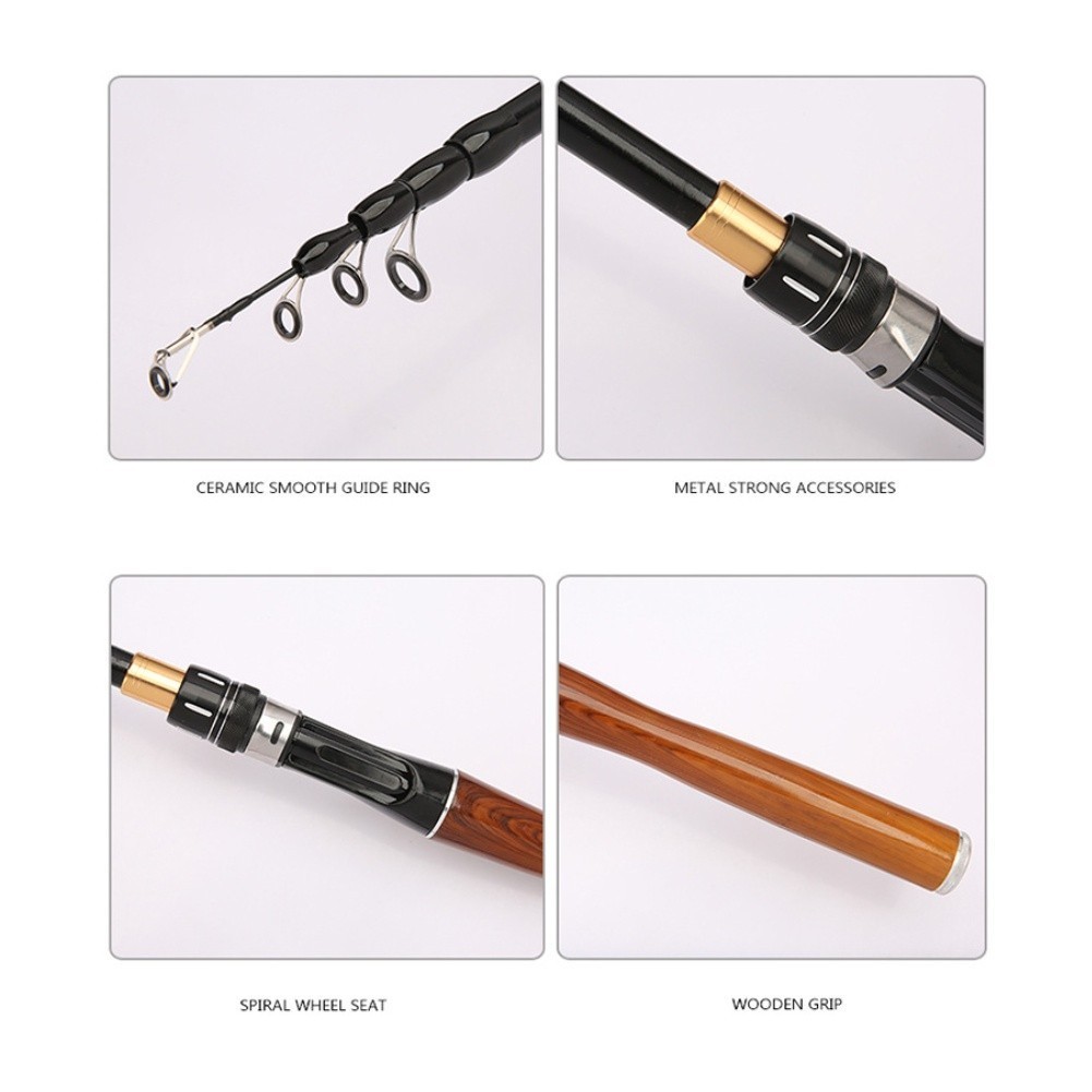 Surf Casting Rod Telescopic Glass Fiber Saltwater Fishing 1.6m to 2.4m