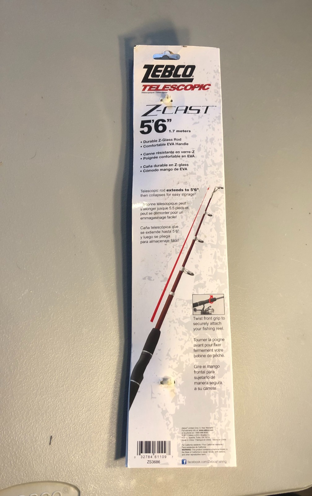 Zebco Z-Cast Telescopic Collapsible Fishing Rod 5’6”