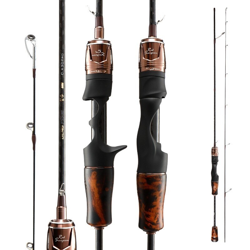 5ft/6ft Carbon Fiber Fishing Rod Spinning Casting Poles Lure Rod 2 Sections Fast