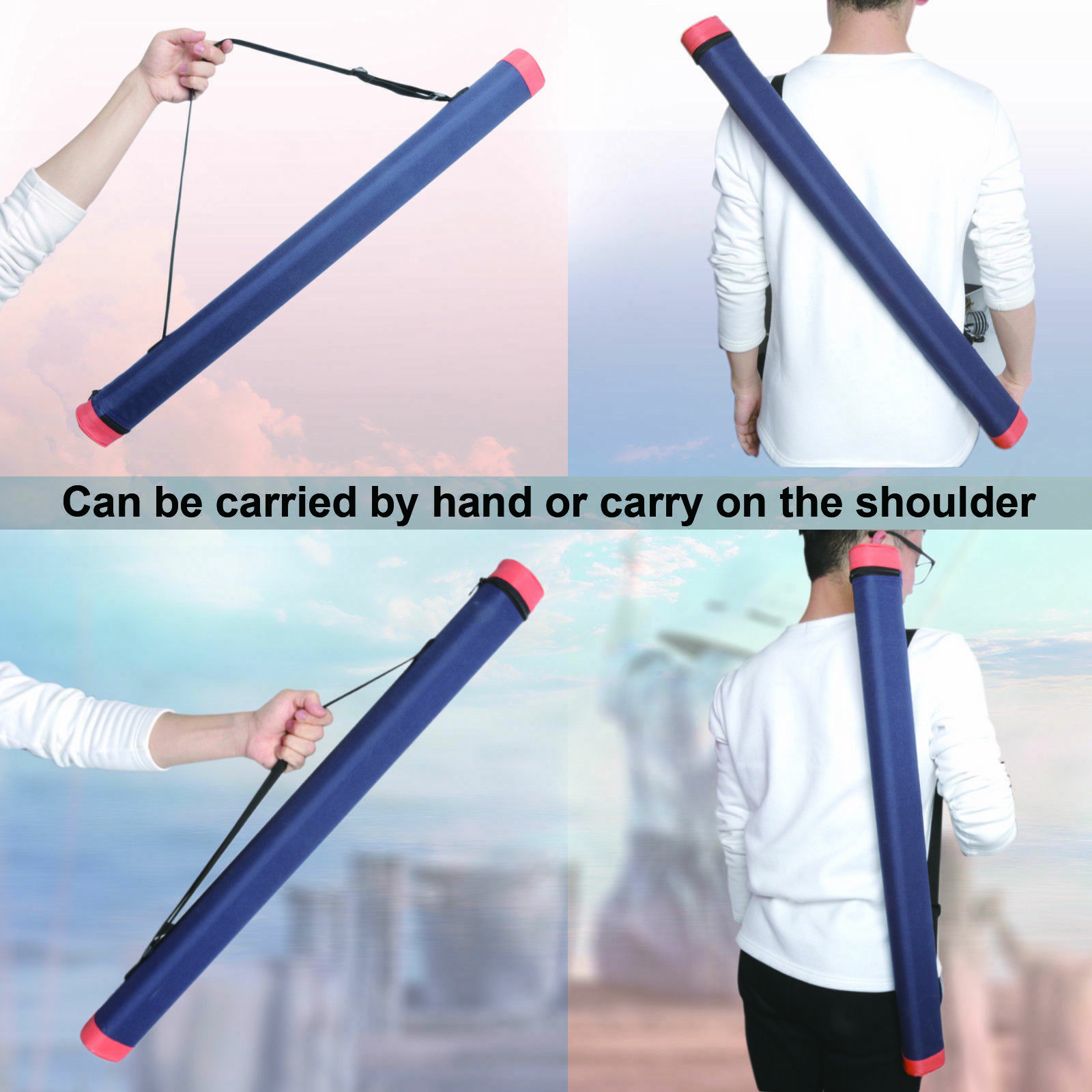 Fly Fishing Rod Tube Cordura/Carbon/Aluminum Rod Case For 9FT/10FT 4Sec Rods