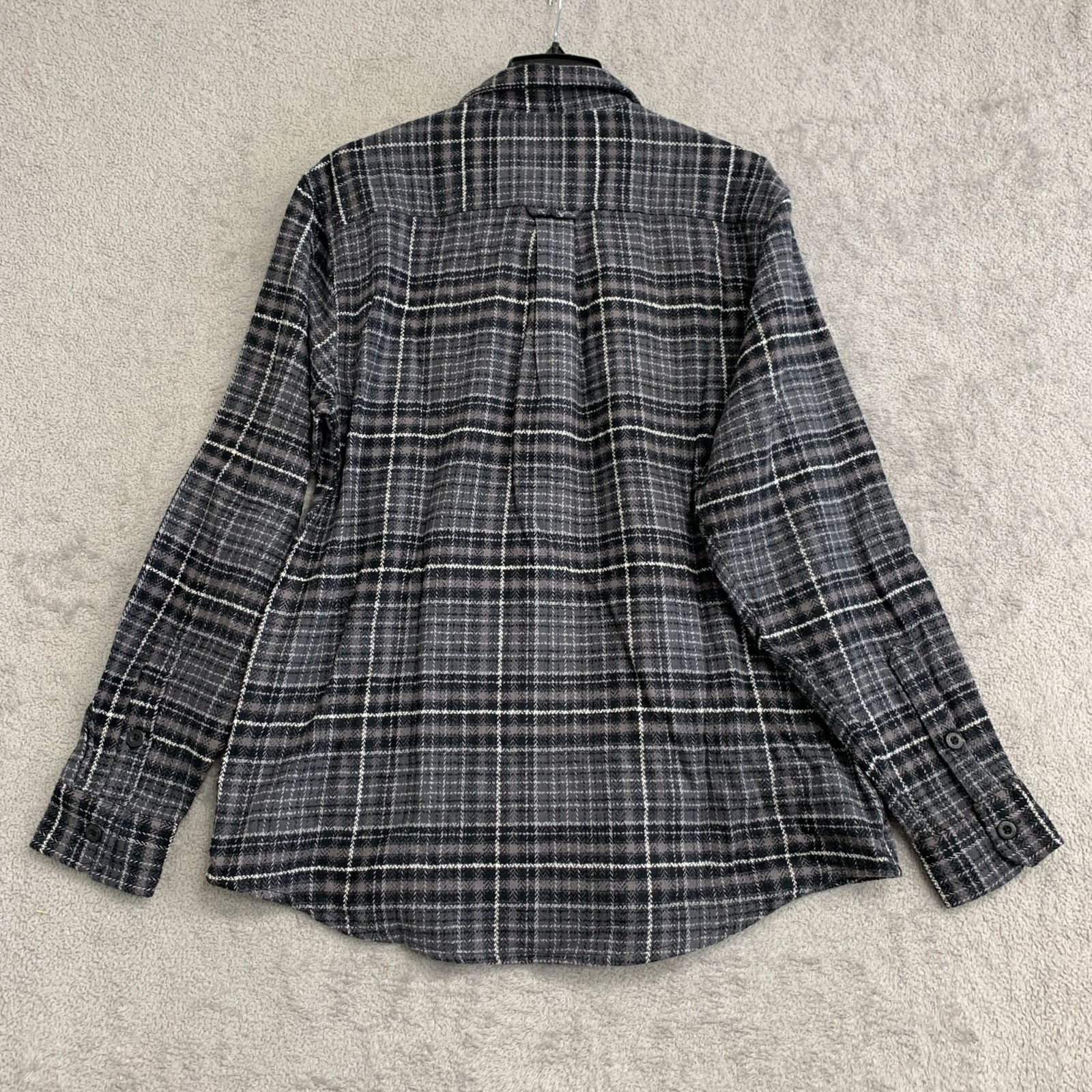Orvis Men’s M Classic Plaid Button-Up Shirt Jacket Black & Gray M1119