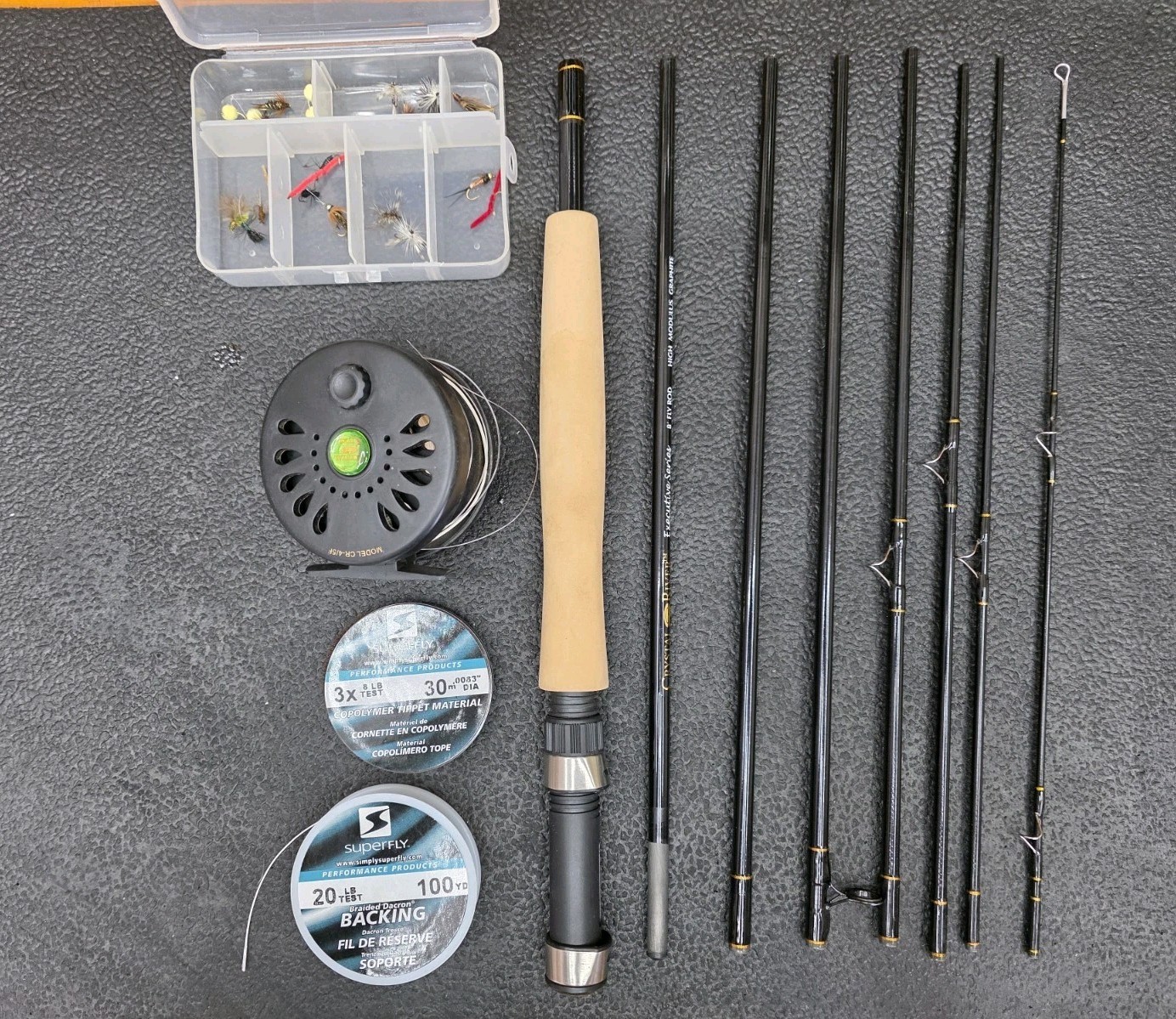 Crystal River Fly Rod Executive Series Travel Kit Set 4/5 8 Pcs Rod