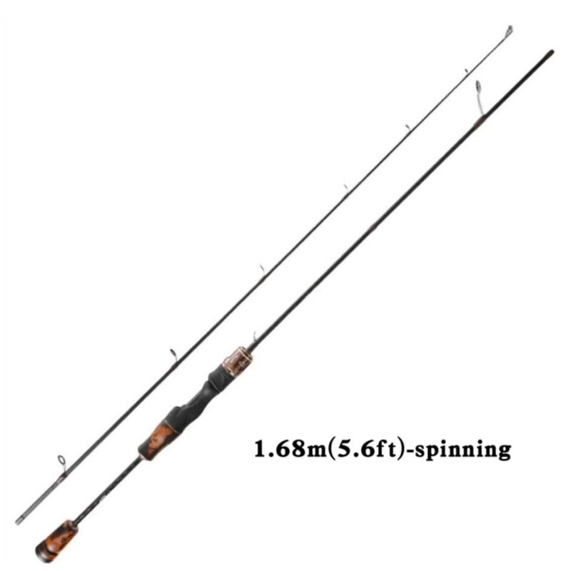 5ft/6ft Carbon Fiber Fishing Rod Spinning Casting Poles Lure Rod 2 Sections Fast