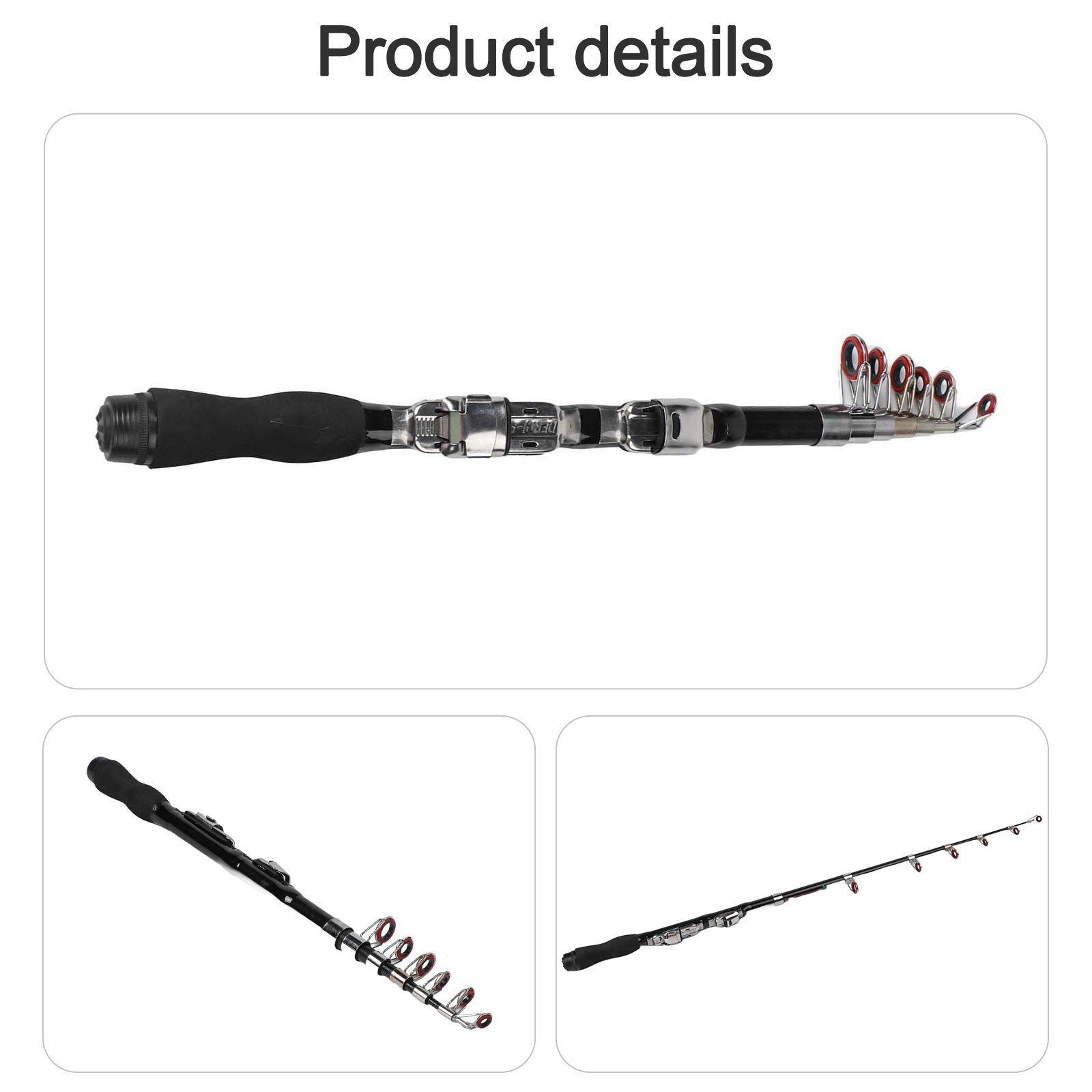 Ceramic Guide and EVA Grip Carbon Fiber Fishing Rod with Four Length Options