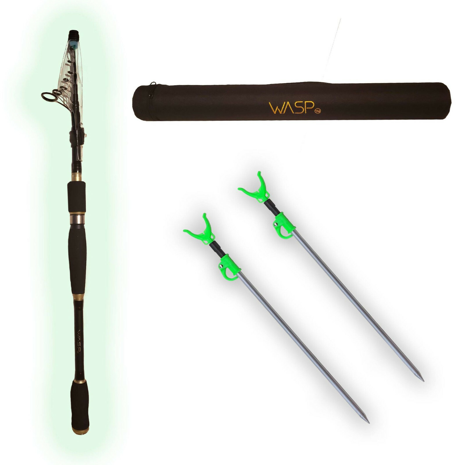 WASP Telescopic Fishing Rod & Rod Holder Combo