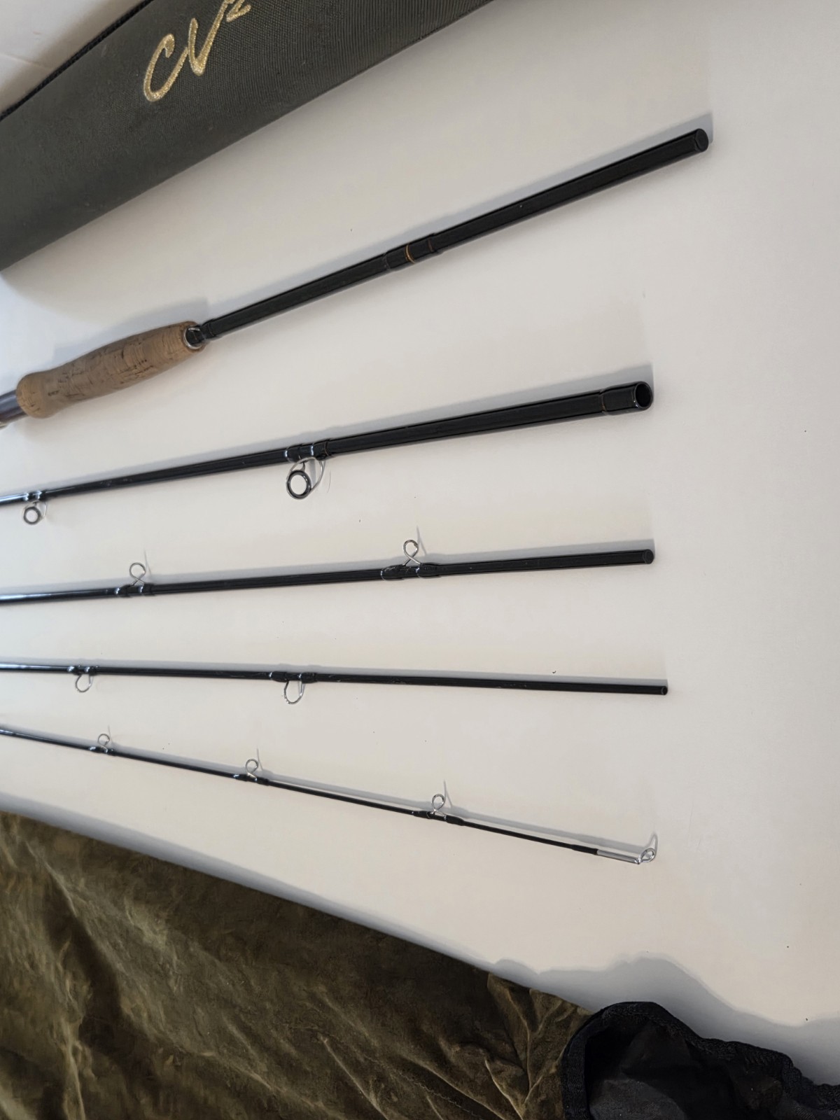 White River CV2 V8655 Fly Rod 8’6″ 5WT 5PC w/ CV2 Reel Tube Sock