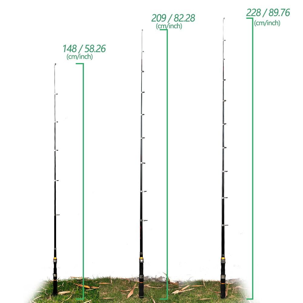 JOSBY Telescopic Fishing Rod 1.5M 2.1M 2.3M Carbon Fiber Portable Travel Fishing