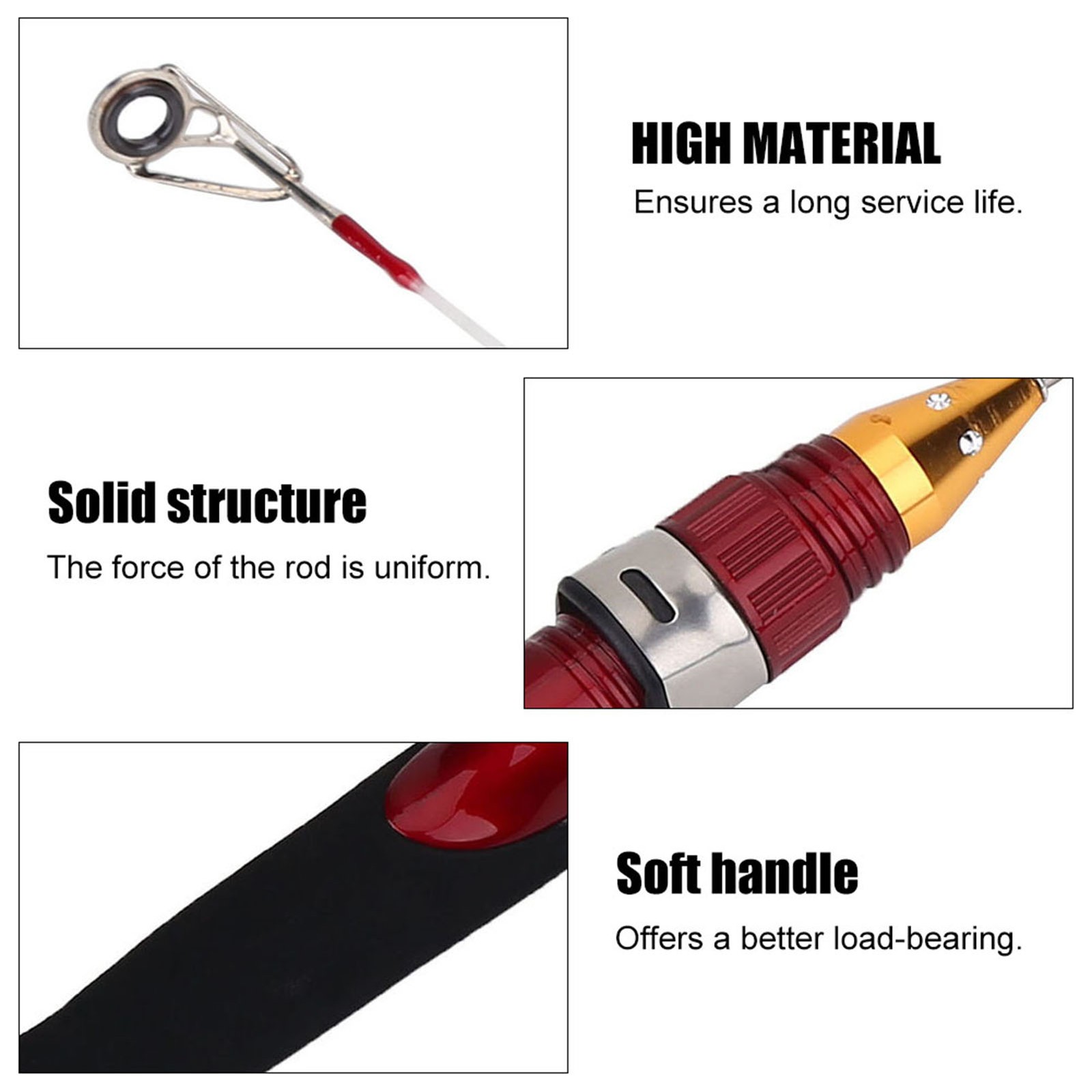 50cm Lightweight Mini 2 Sections Winter Ice Solid Fishing Shrimp Rod Pole