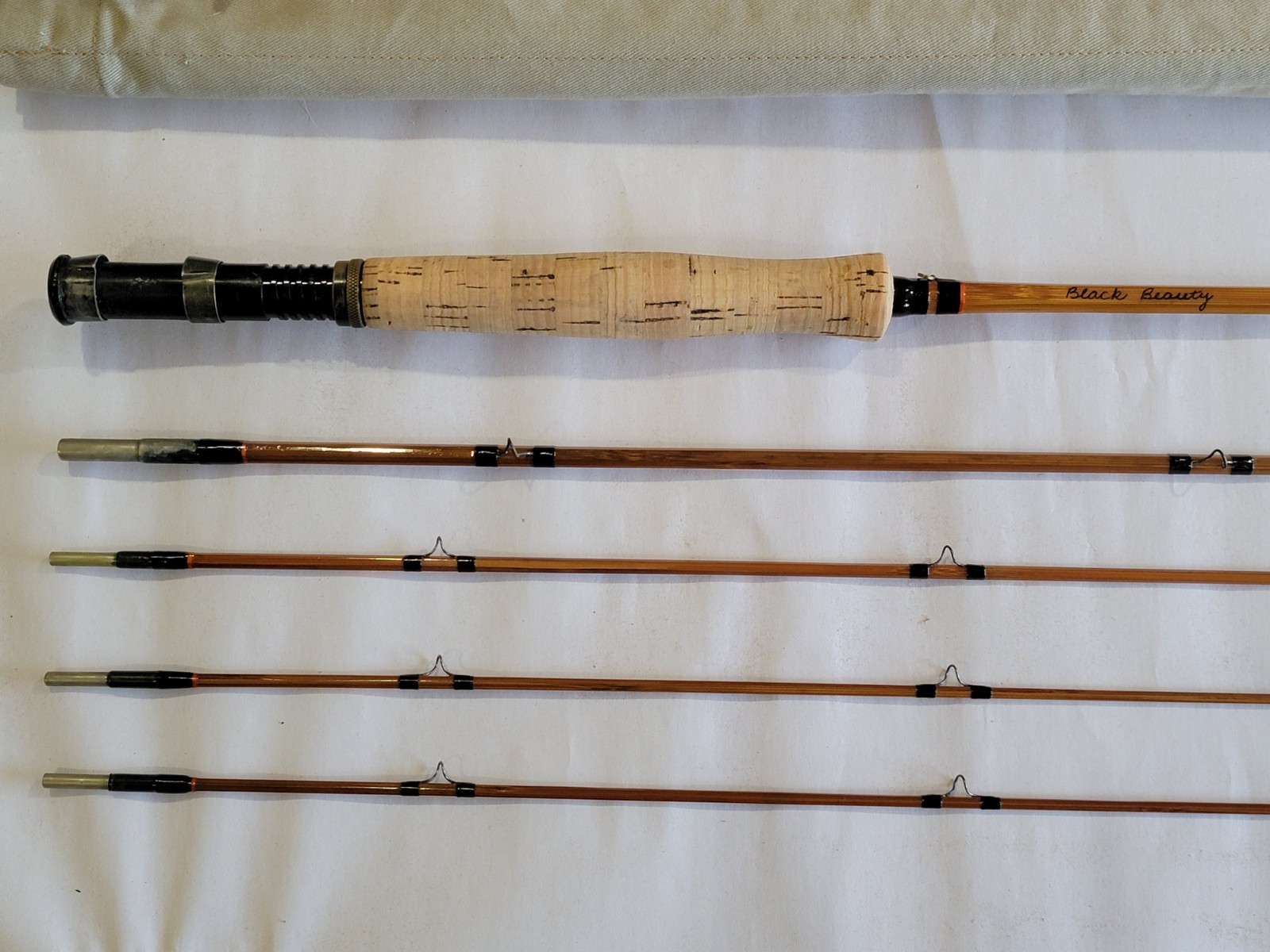 Heddon #17 “Black Beauty”, 7’6″, 3/3, 1 3/4F, 4/5wt Bamboo Fly Rod