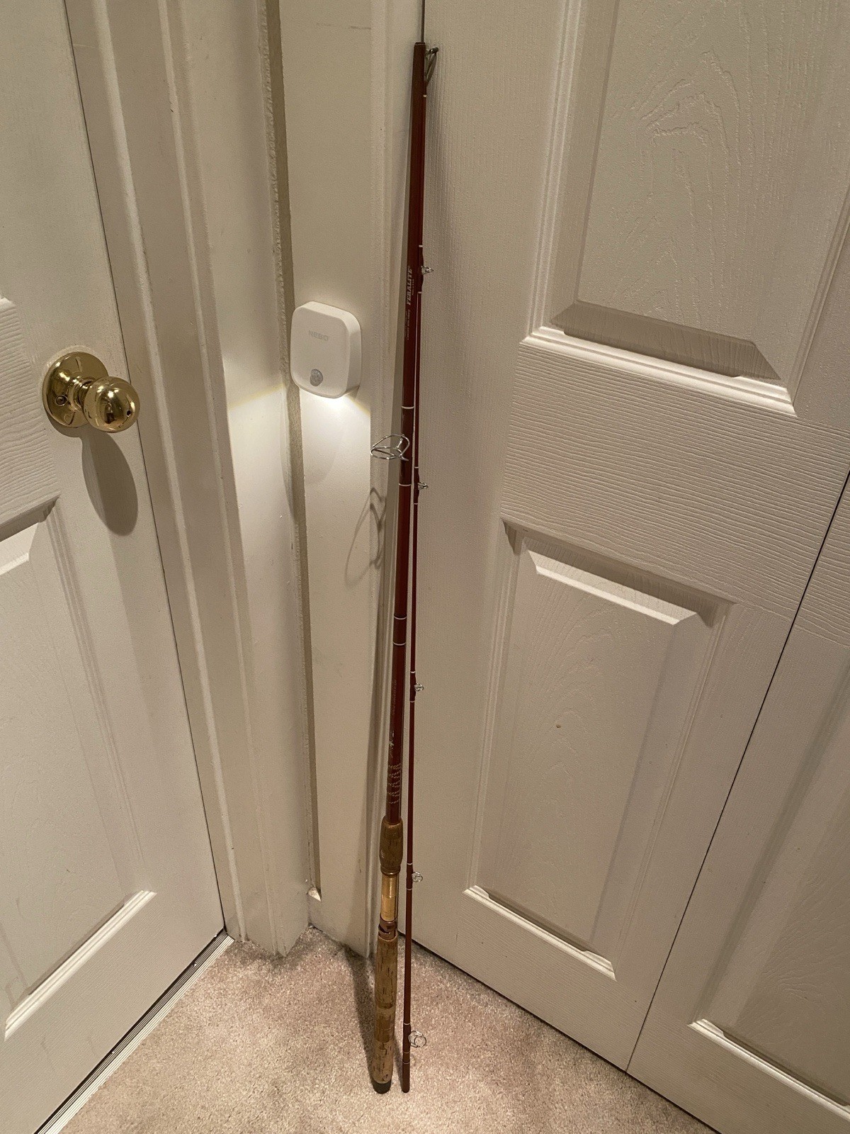 VINTAGE FENWICK FERALITE FS79 7’9″ TWO PC SPINNNG ROD W/ FENWICK ROD SOCK & TUBE