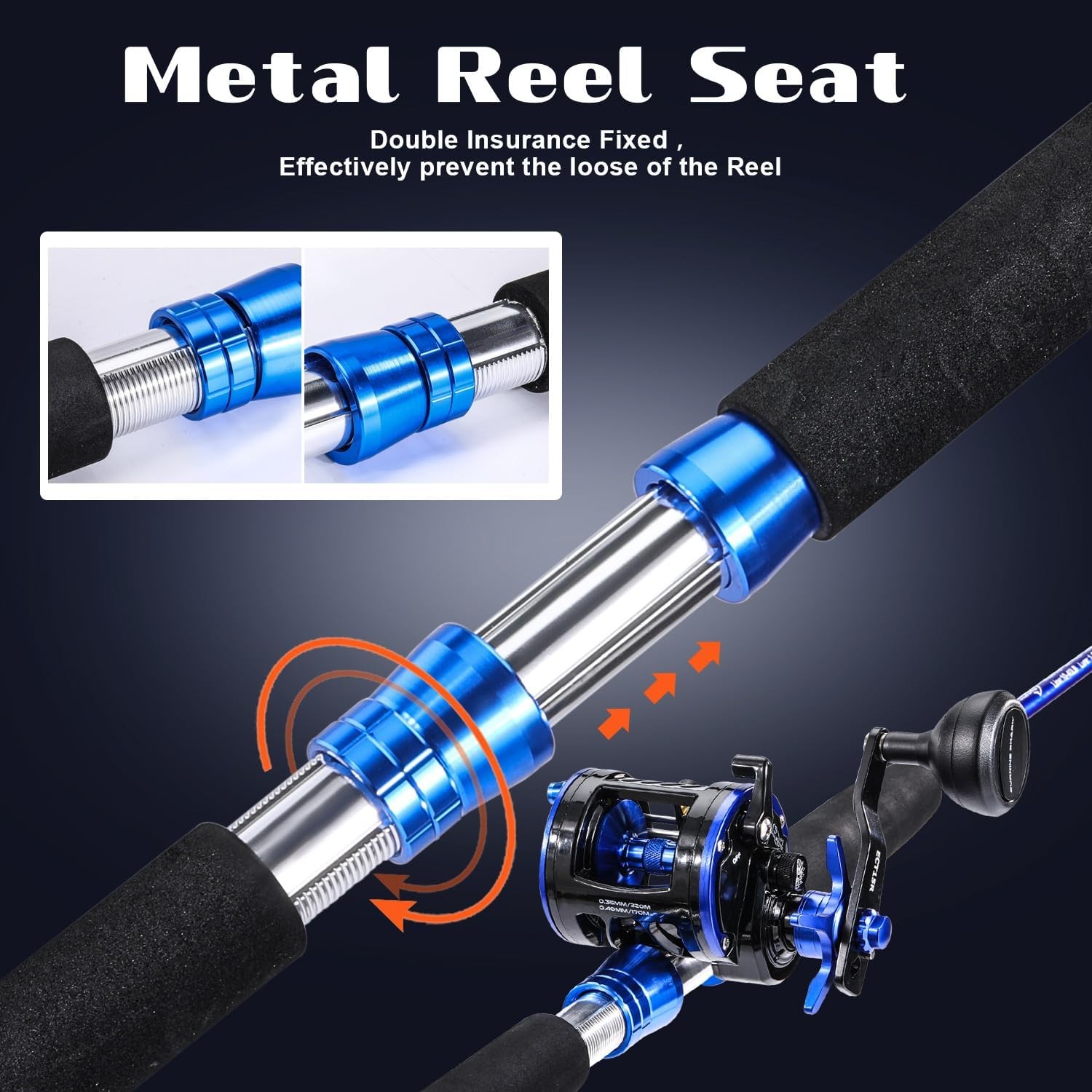 Catfish Fishing Rod 2 Piece Catfishing Fishing Pole Portable Travel