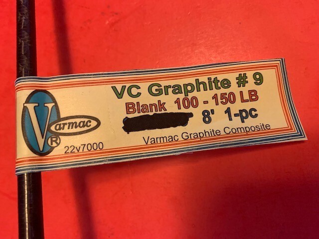 VARMAC 8 FOOT 50 TO 150 POUND GRAPHITE COMPOSITE TRI-HELIX FISHING ROD BLANK