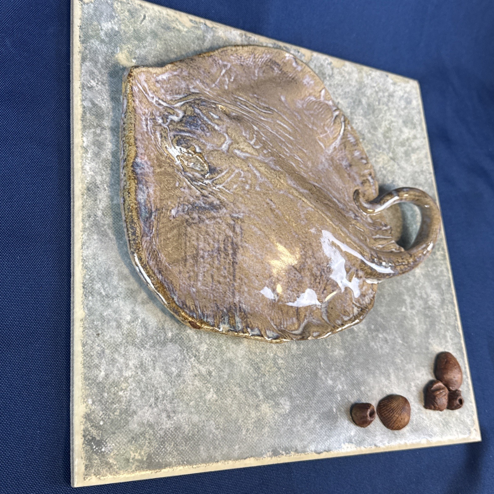 Stingray Wall 3D 12″ Tile Studio Pottery Art Craft-Beach House Ocean Nautical