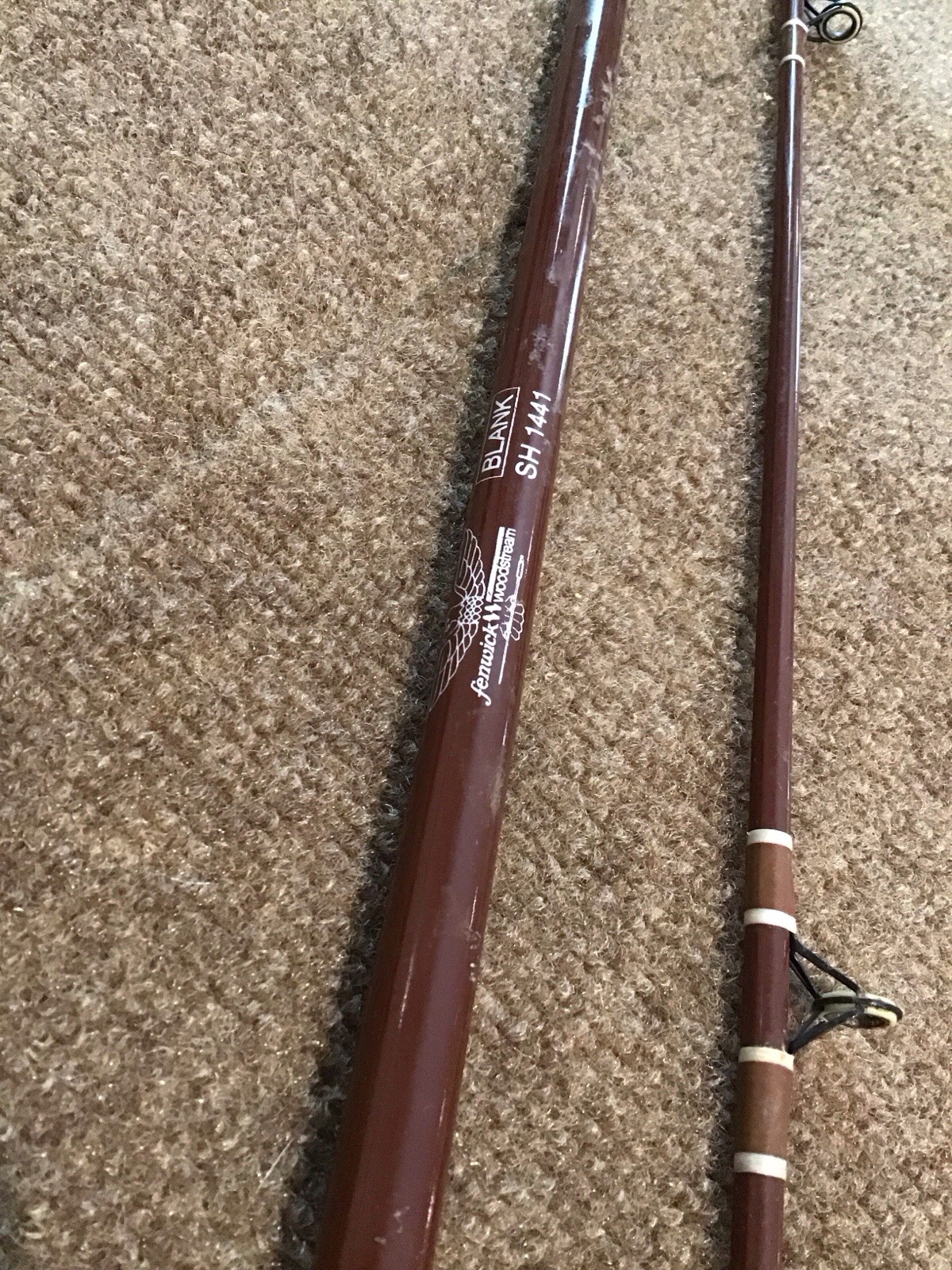 Vintage Fenwick Woodstream 12′ 2-pc FS1440 Spinning Rod USA Custom Fiberglass