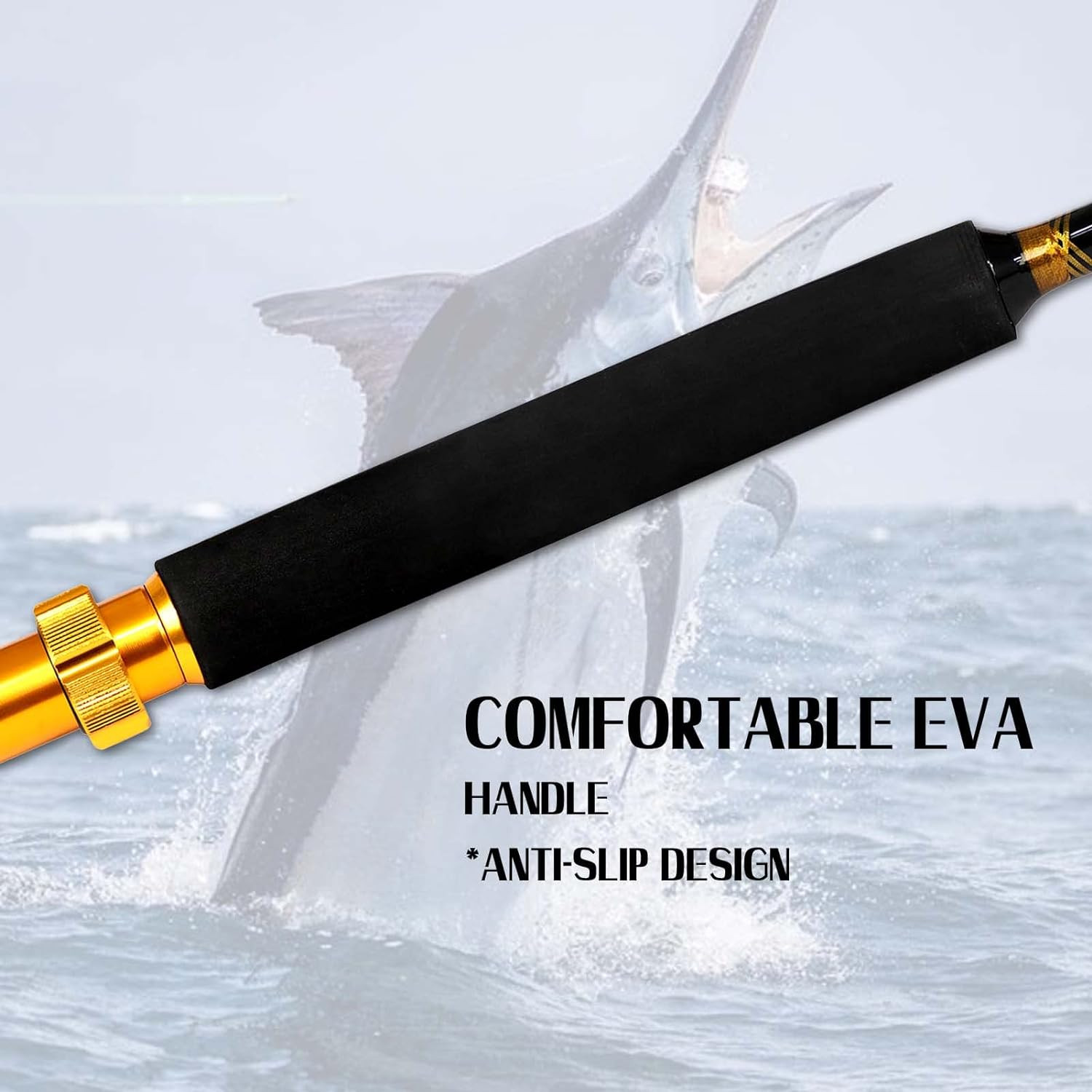 Saltwater Trolling Rod 2PC Bent Butt Offshore Deep Sea Big Game Boat Fishing Pol
