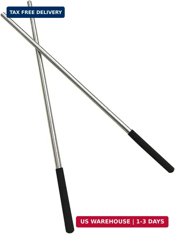 2 PCS Winding Rods D 1/2″” x L 16.75″” Inch with Black Random Antiskid Handle, U