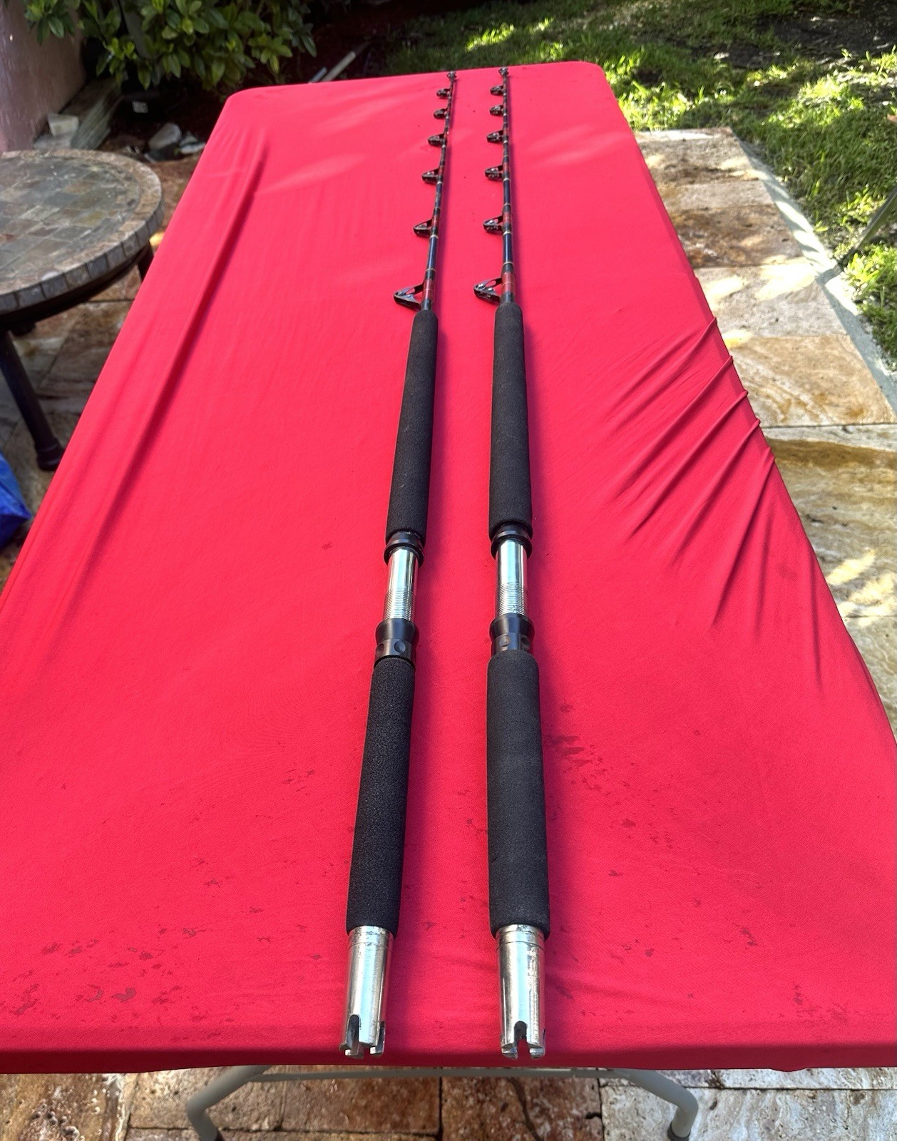 Pair of Italcanna 20-50 and 50-80lb. Premium Standup Roller Rods – Made in Italy