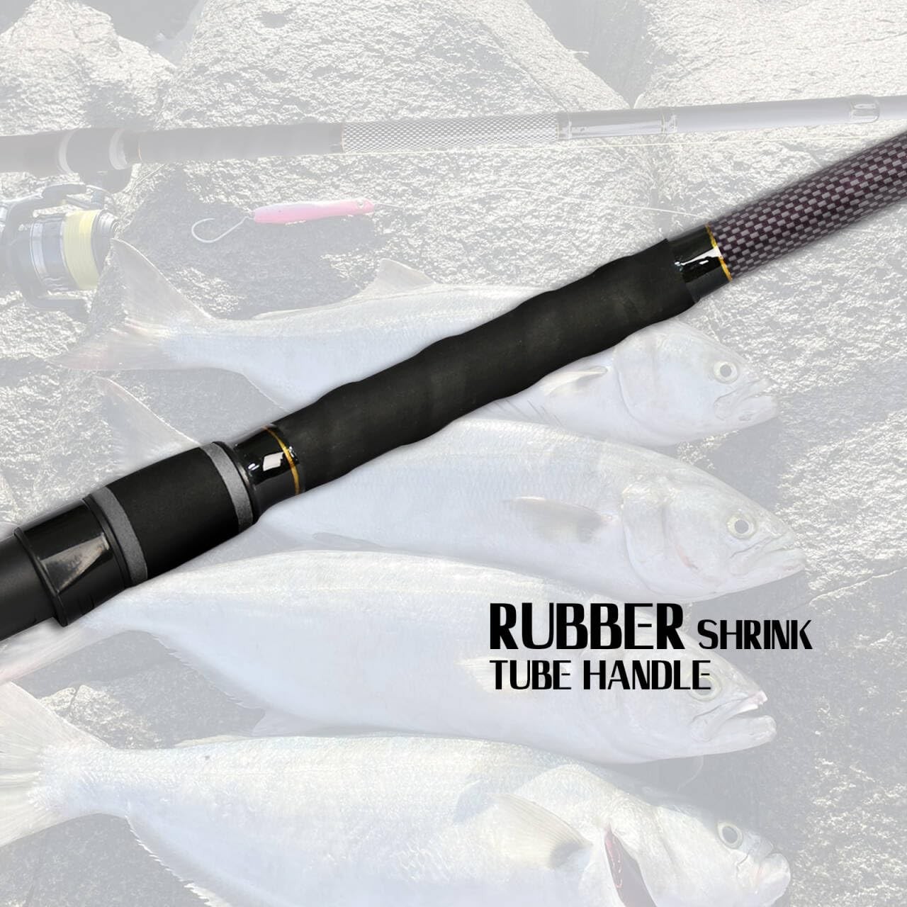 Fiblink Surf Spinning Rod Portable Travel Fishing 12 Feet, Black