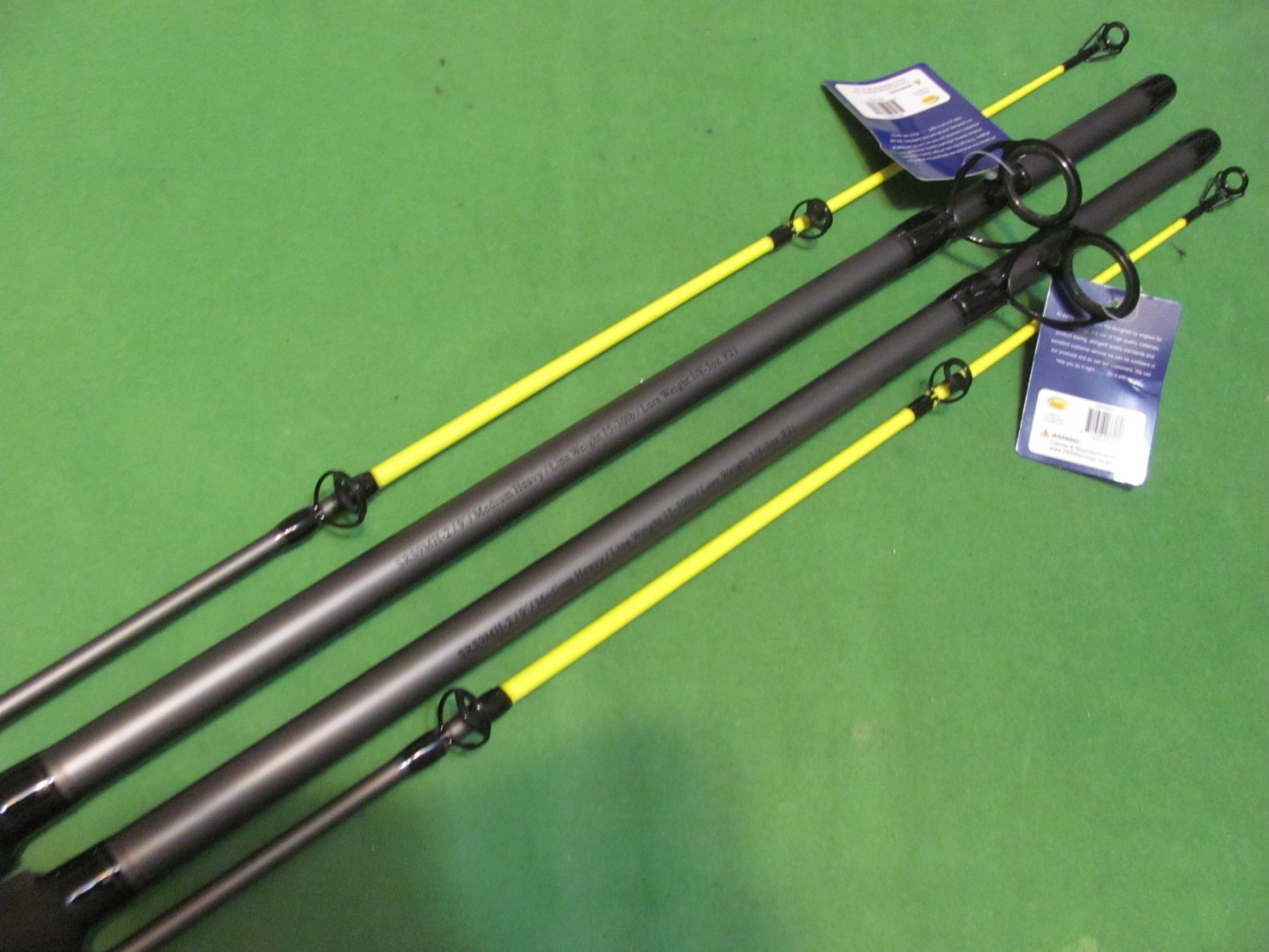 Lot of 2 Danco Max Kat 9′ 0″ Medium Heavy Action Spinning 2-Piece Surf Rods.