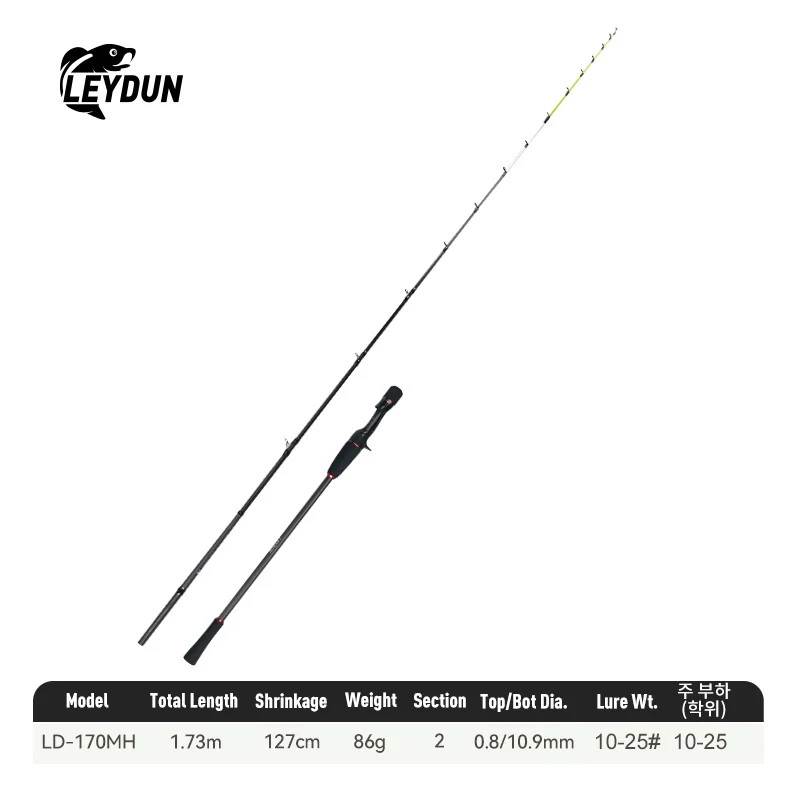 LEYDUN Kizaru 170MH/H Fishing Rod FUJI Guide Titanium Tip Squid Casting Rod