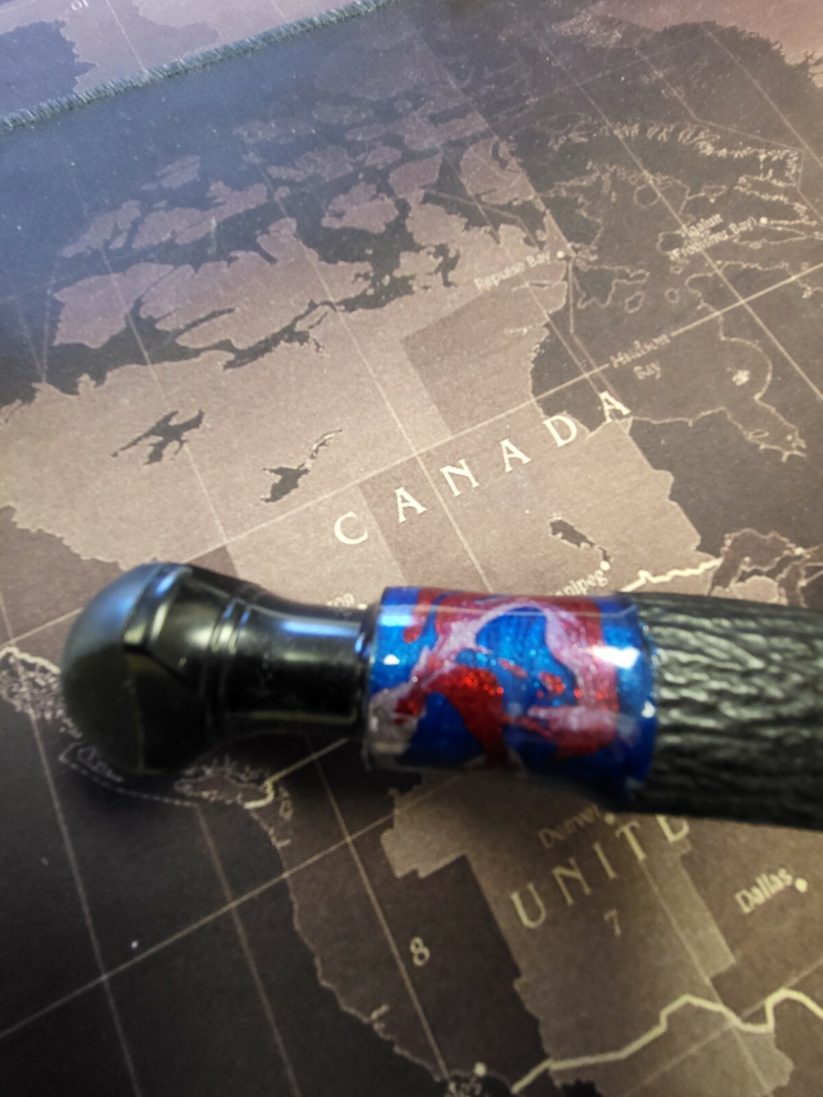Custom Fishing Rod with Real Shark Skin Grips and Awesome Paint Job