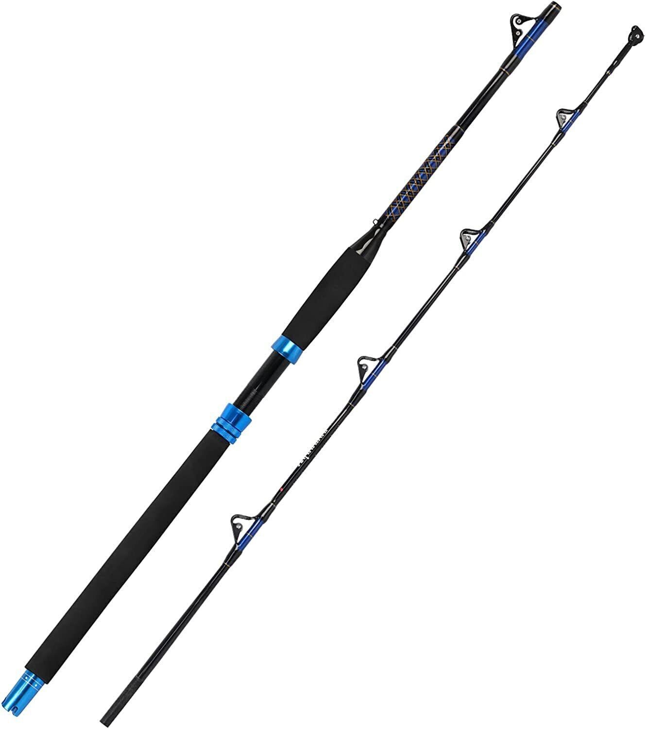 Saltwater Offshore Trolling Rod Conventional Boat Carbon Fiberglass Fishing Pole