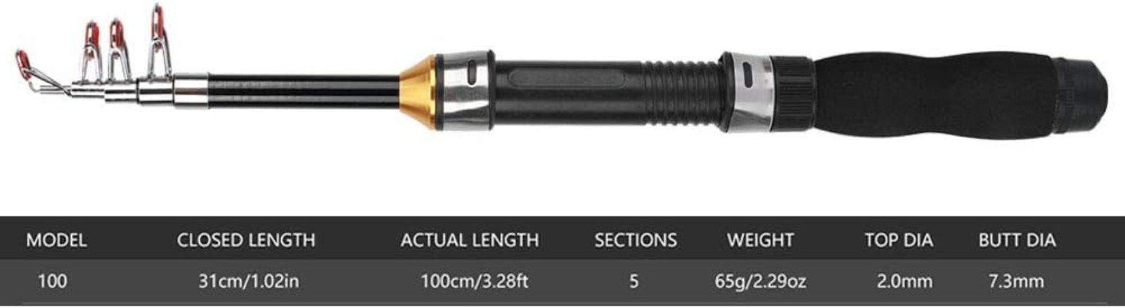 Sturdy 1.2m Mini Fishing Rod – Ideal for Saltwater and Ice Fishing Enthusiasts