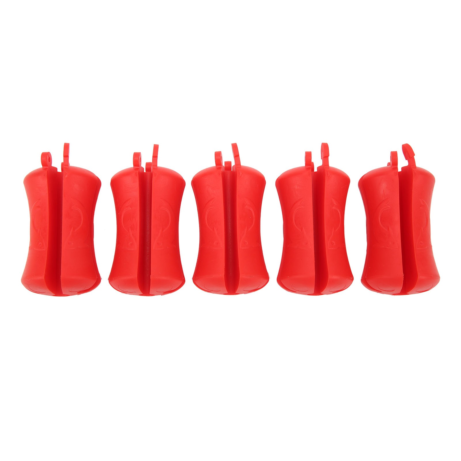 (Red)5PCS Portable Fishing Rod Fixed Ball Silicone Reusable Fishing Rod WT