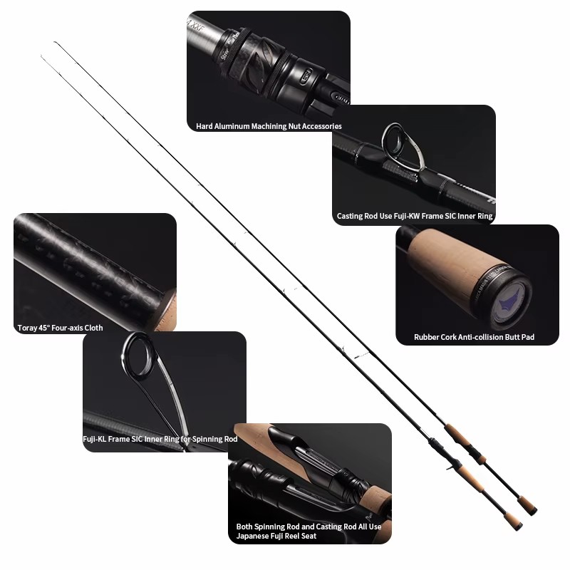 PURELURE WILD New 1-Piece Extra Fast Spinning Casting Fishing Rod Lightweight
