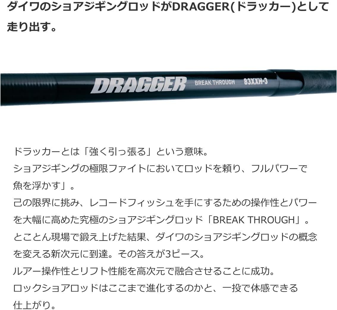 Daiwa 83XXH-3 DRAGGER BREAK THROUGH Spinning Rod 2.51m 3-piece Unisex Adult NEW