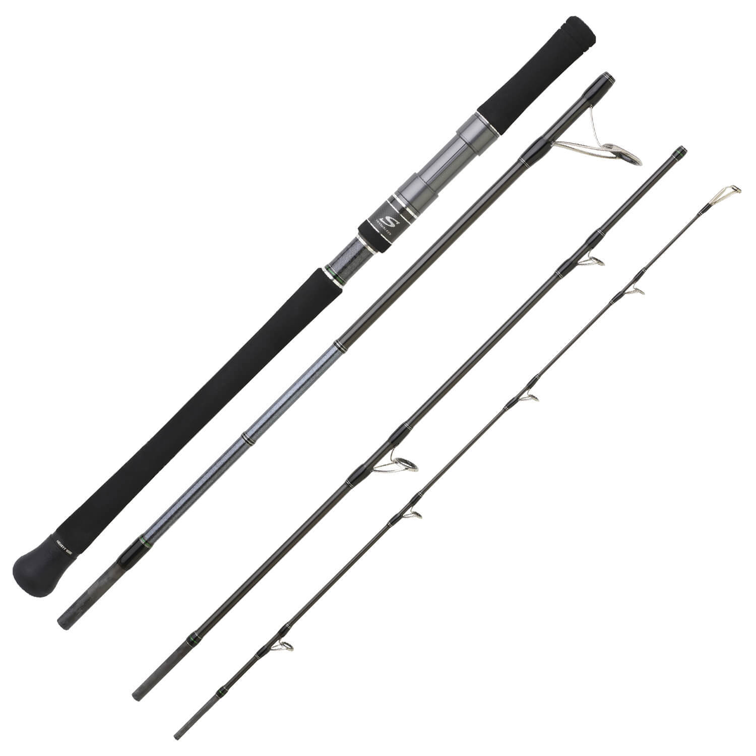 Hearty Rise Skywalker Popping Rod Sea Surf Rod, Carbon, Black, 4-Piece